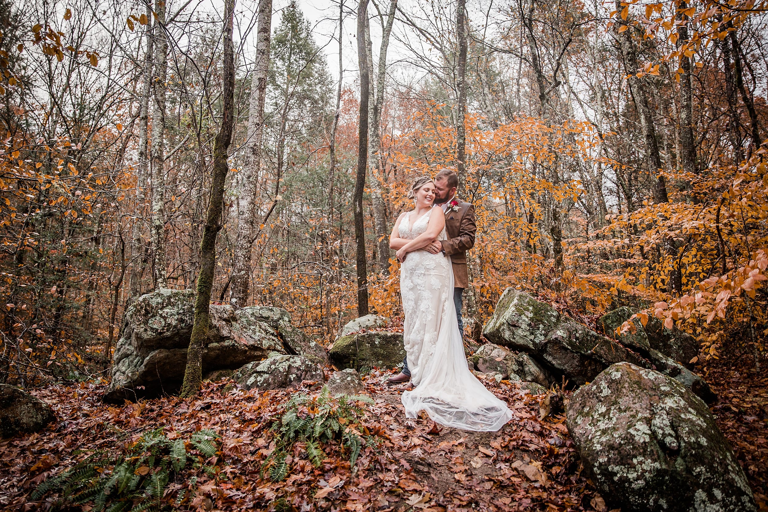 Couple Portraits at Chapel in the Hollow Smoky Mountain Elopement