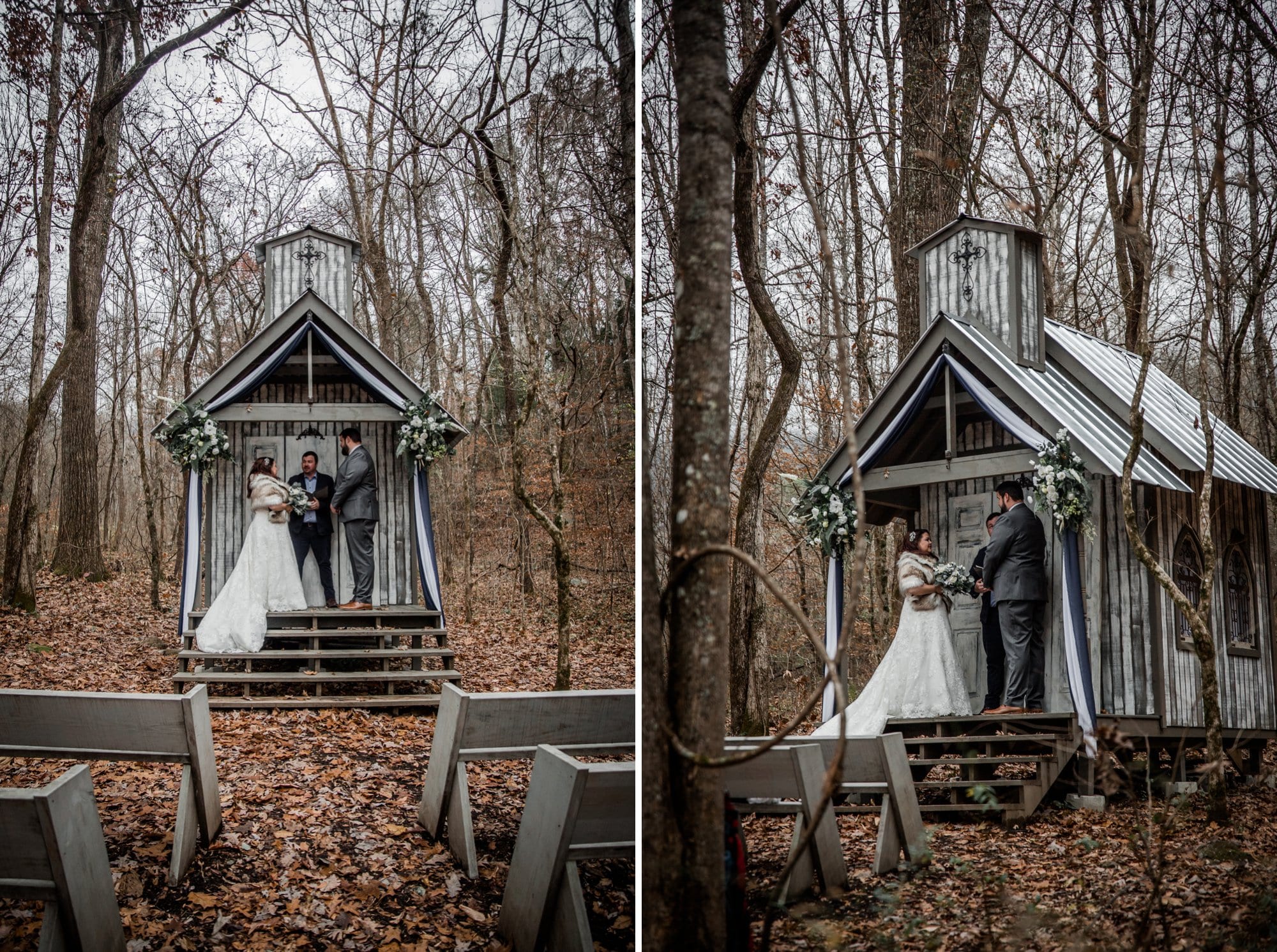 Wedding ceremony in the Smokey Mountains at a Smokey Mountain elopement.