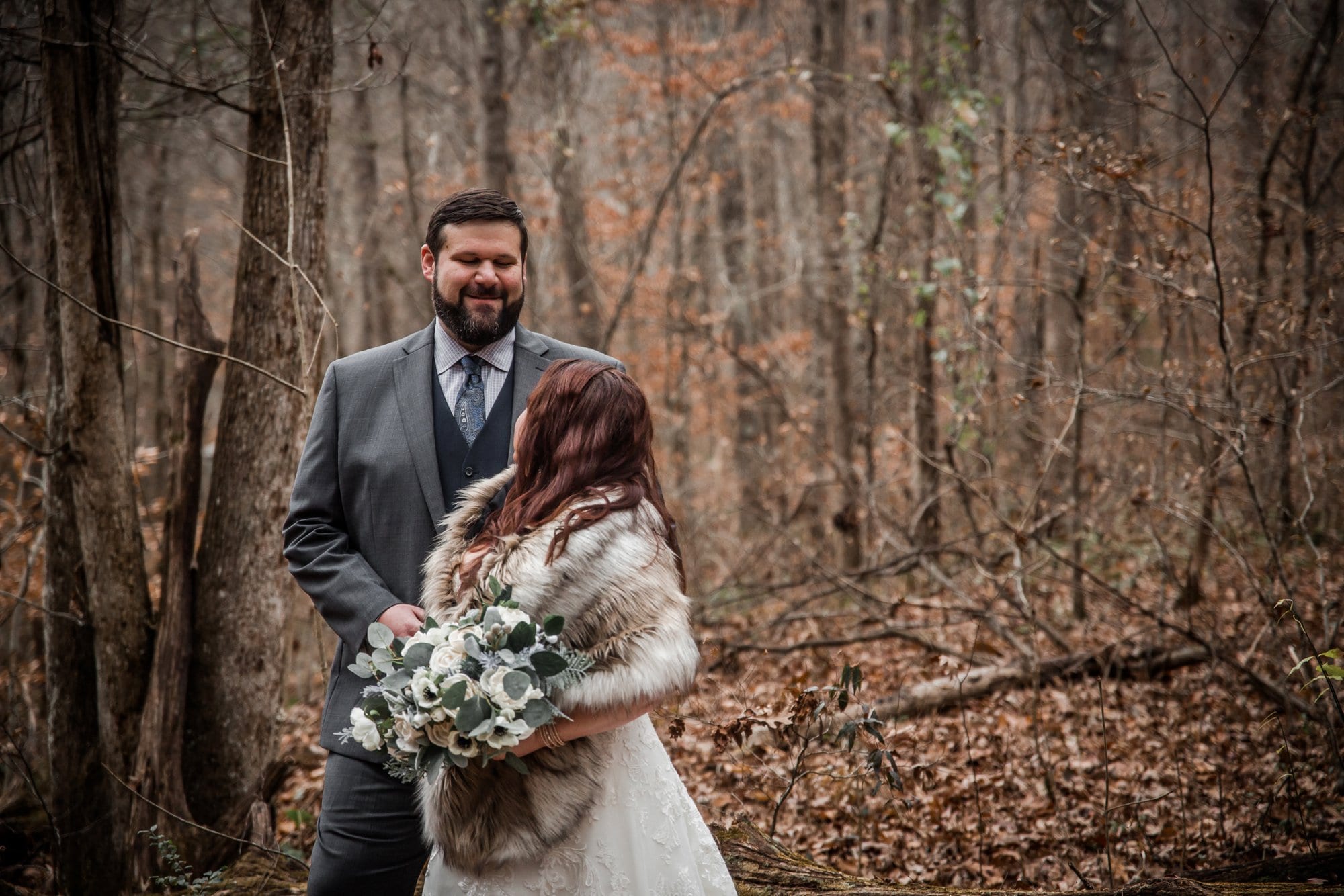 After the wedding in the Smokey Mountains at a Smokey Mountain elopement.