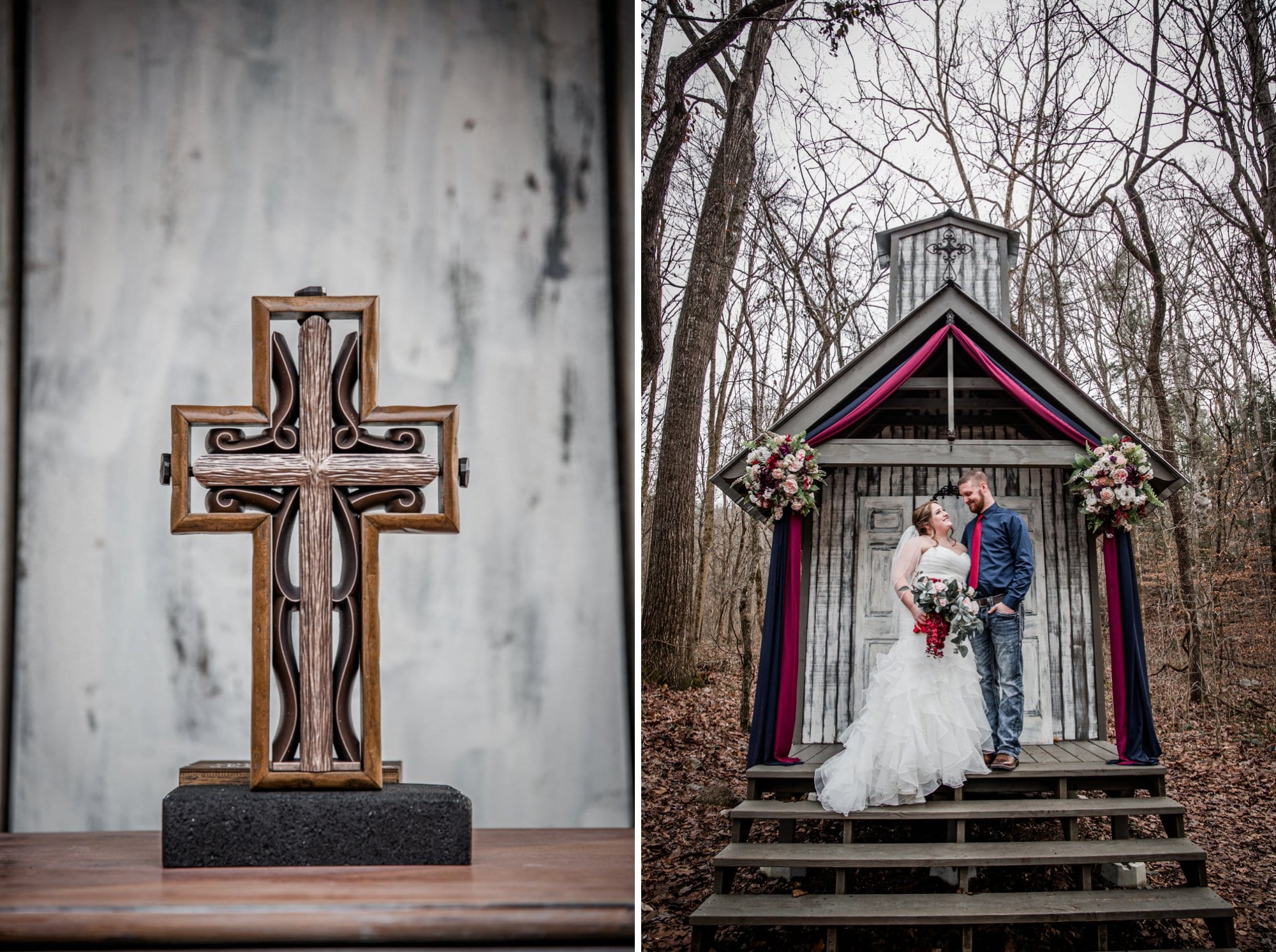 unity cross at micro wedding in east tennessee