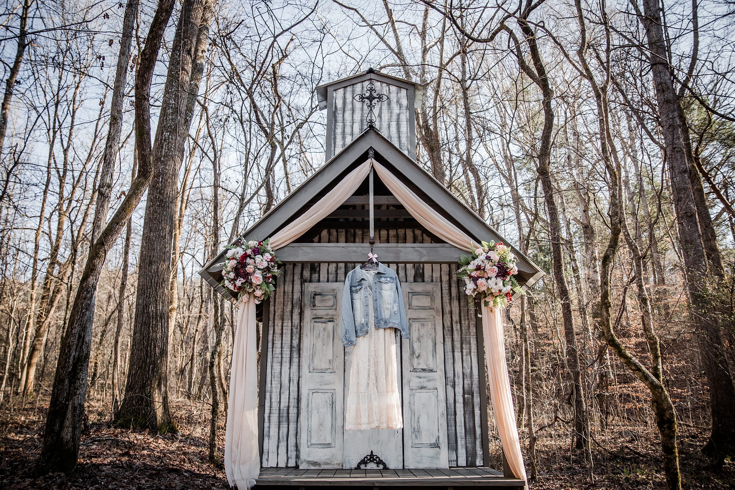 Wedding Dress on Smoky Mountain Wedding Chapel