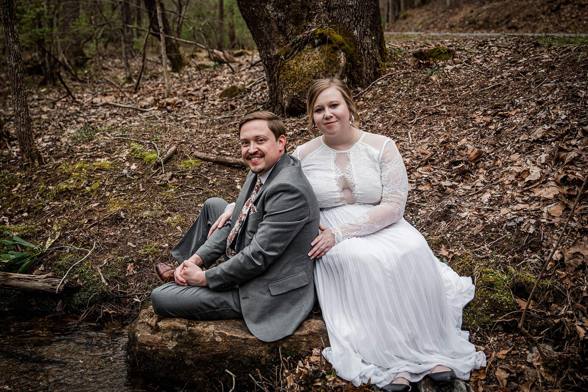 Bride and Groom in the Woods