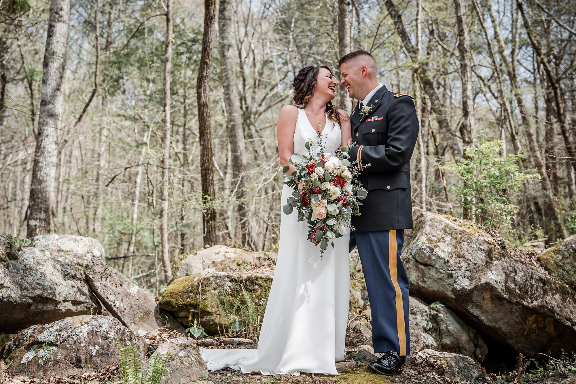 Bride and Groom in the Smoky Mountains