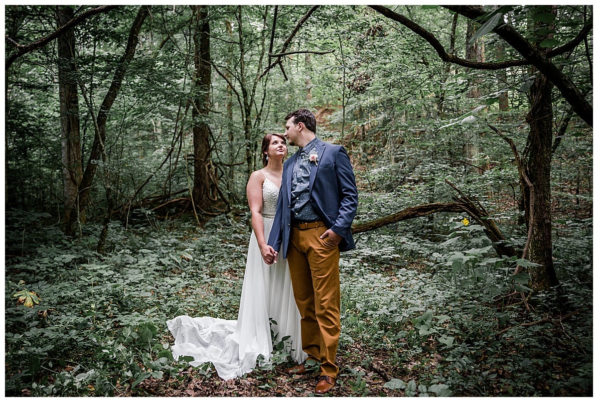 Bride and Groom in the Woods