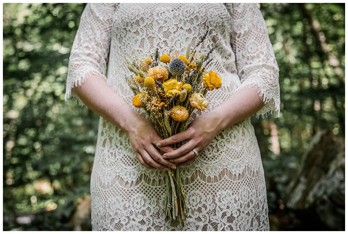 Dried wedding flowers
