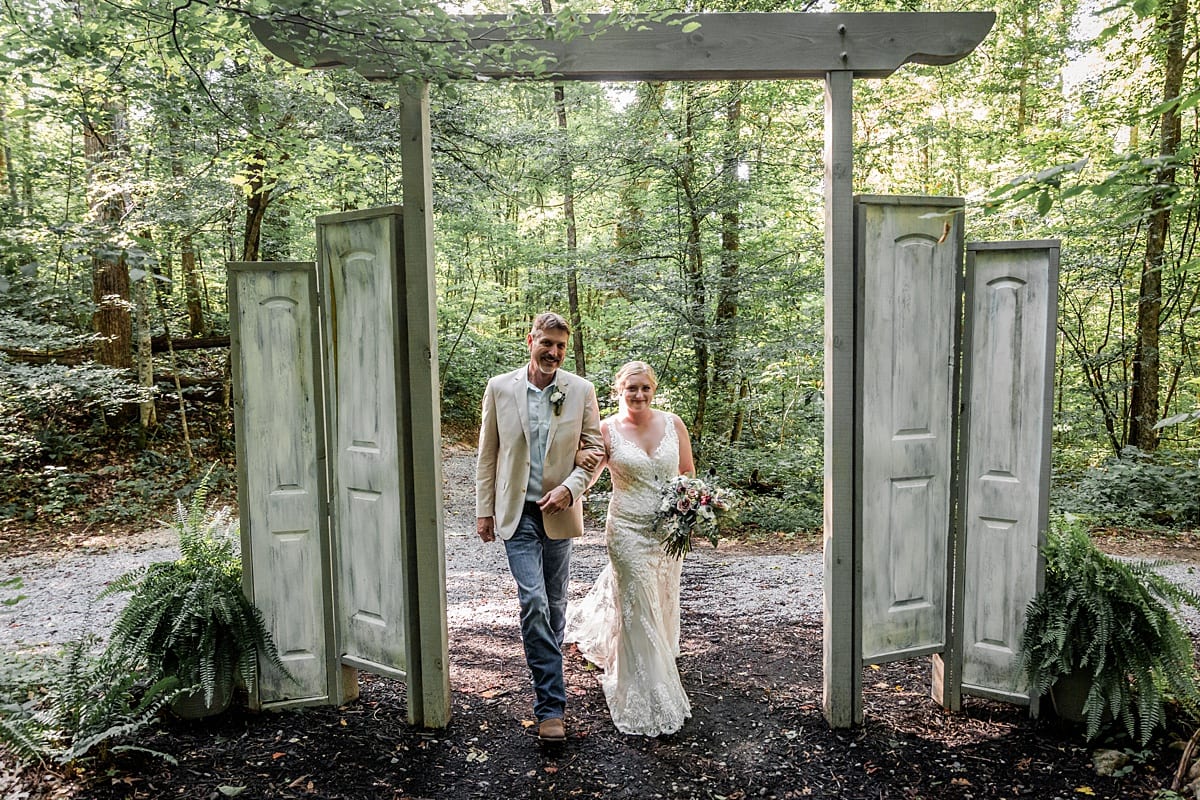 Walking down the aisle archway