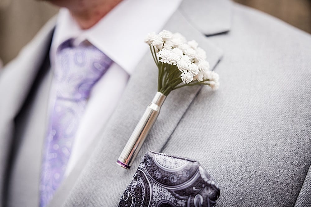 rustic bullet shell boutonniere
