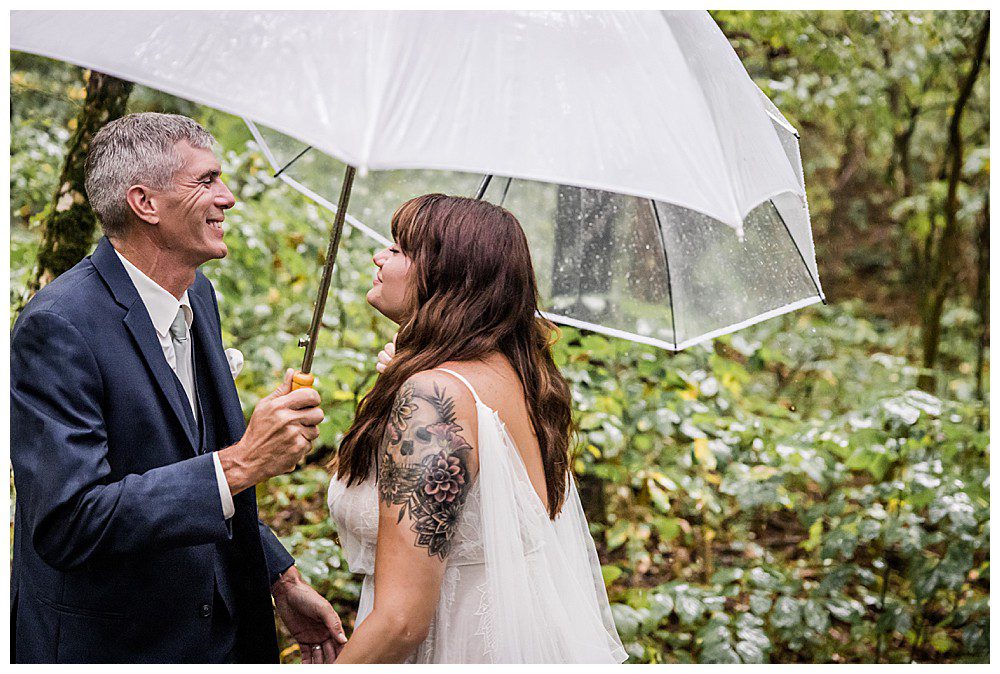 rainy fall wedding