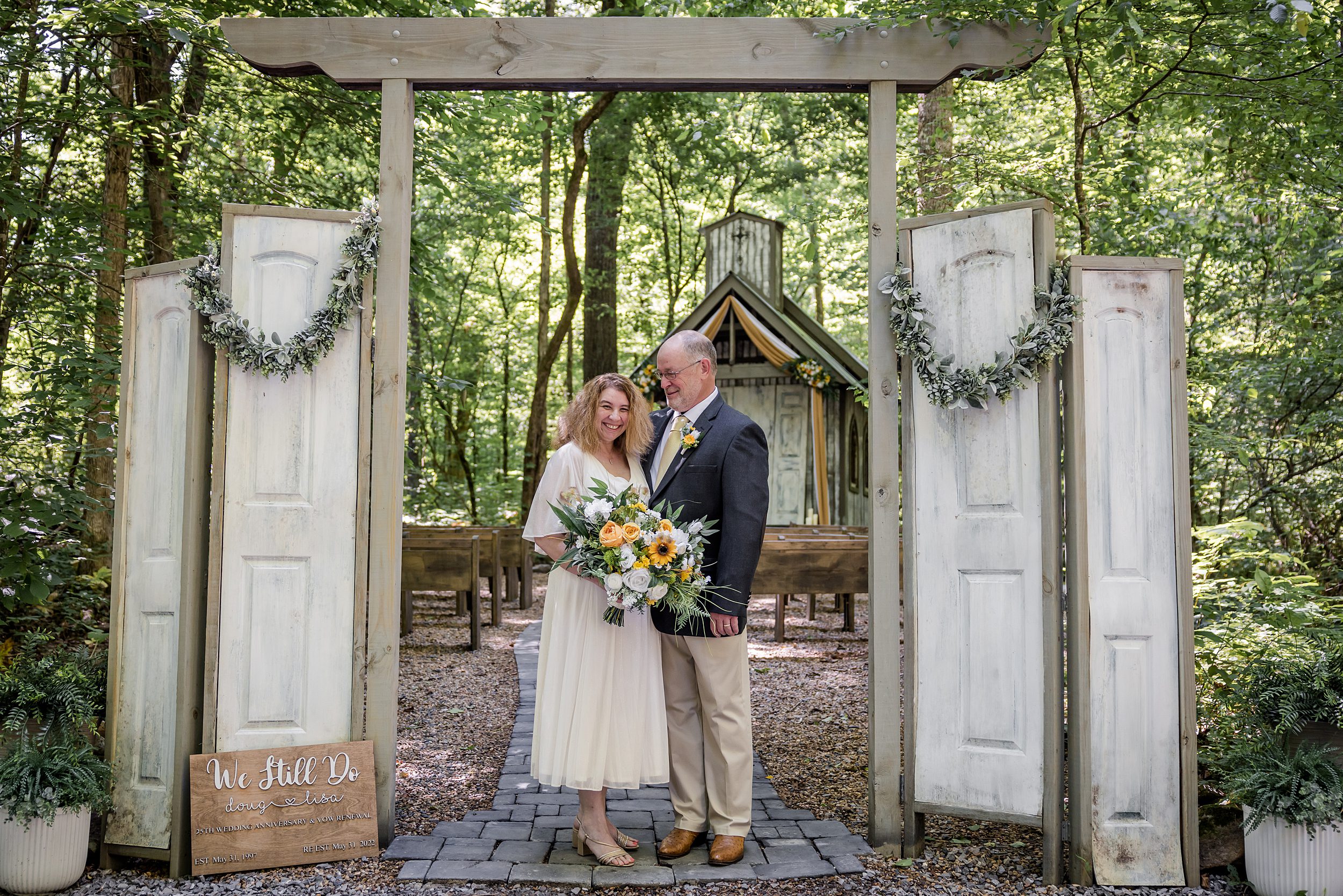 Woodsy Sunflower Vow Renewal