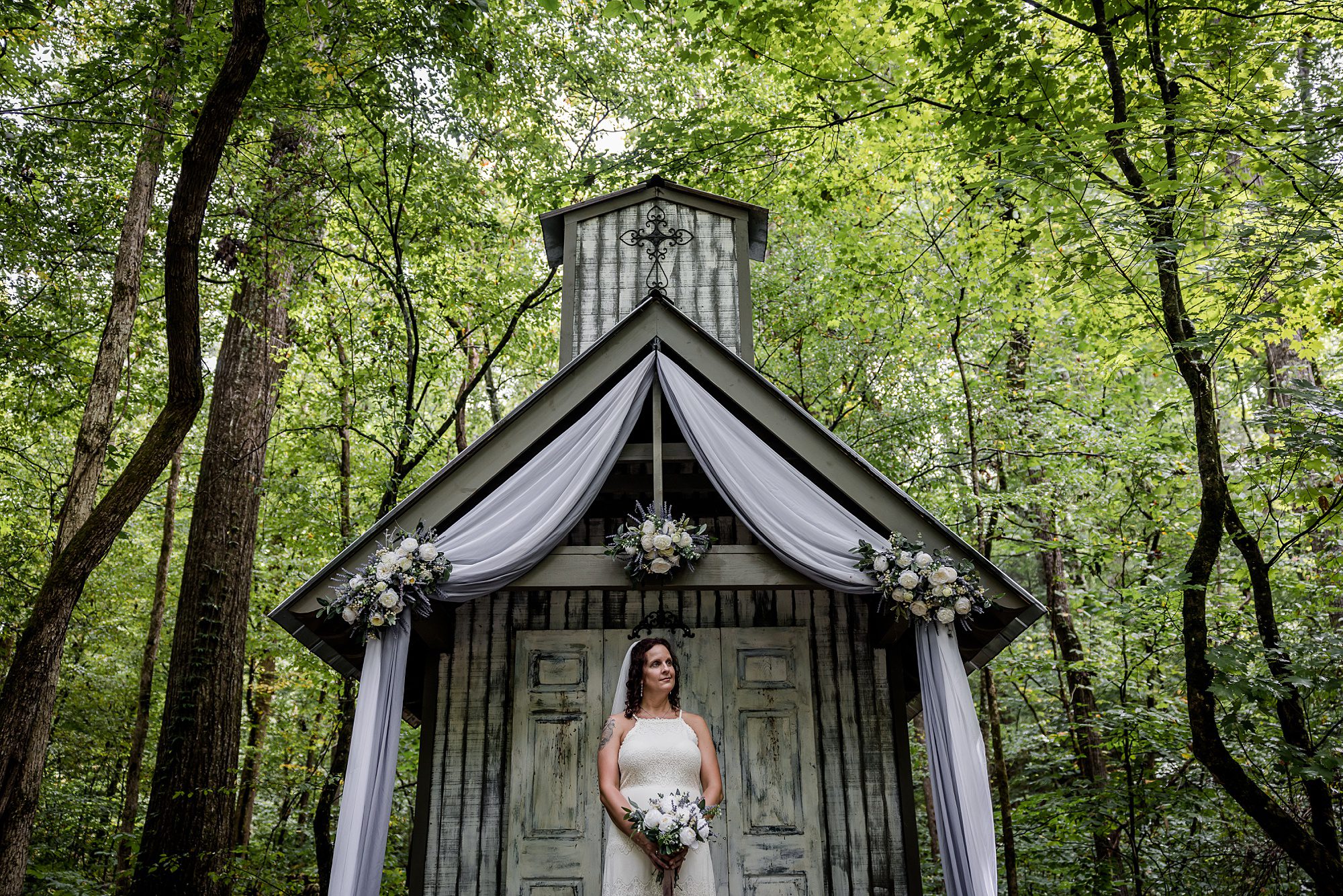 September Mini Wedding in the Smokies- bride portrait