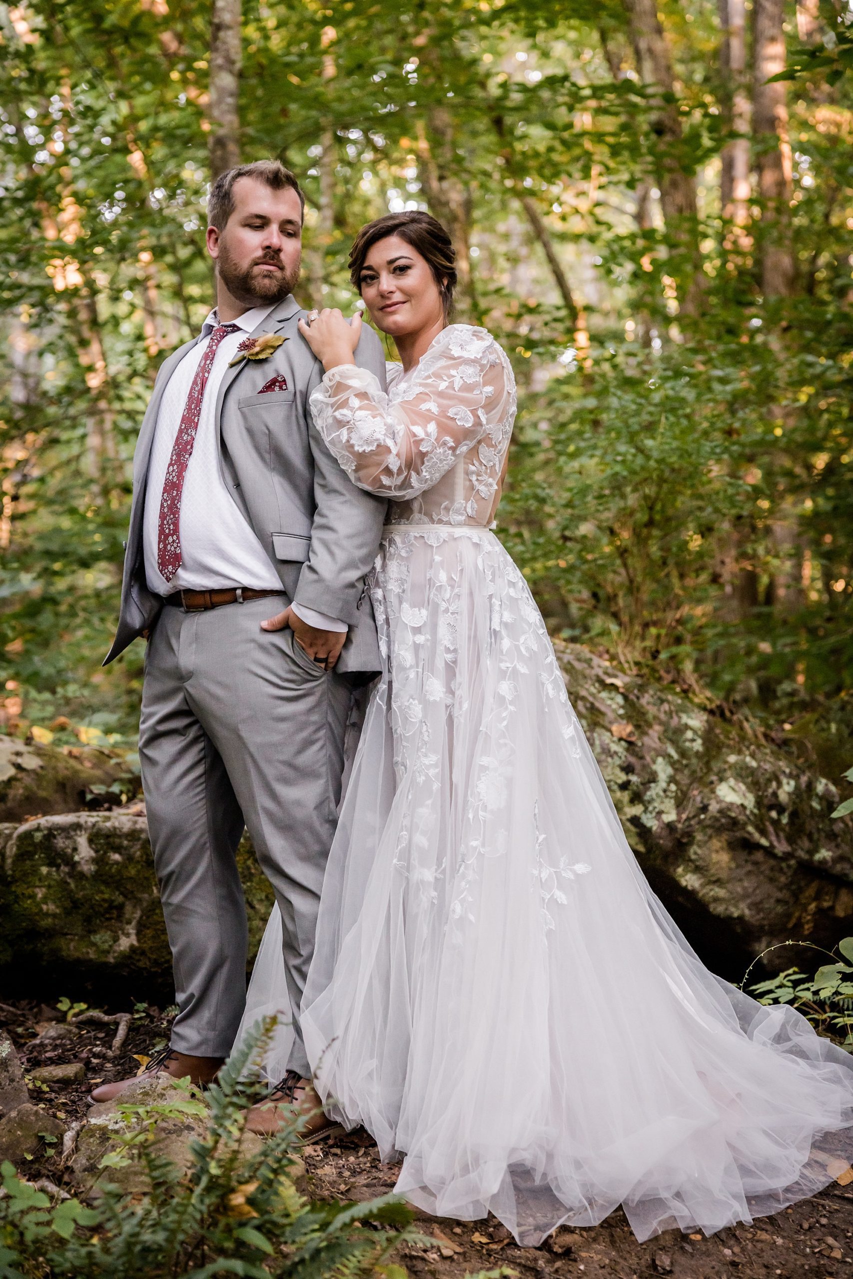 Relaxed Bride and Groom Portrait