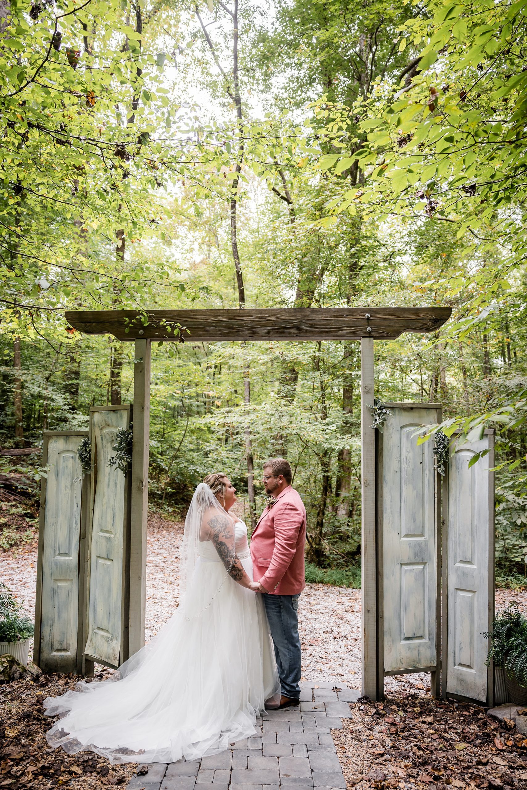 Mini Wedding in the Smokies- Bride and Groom Portrait