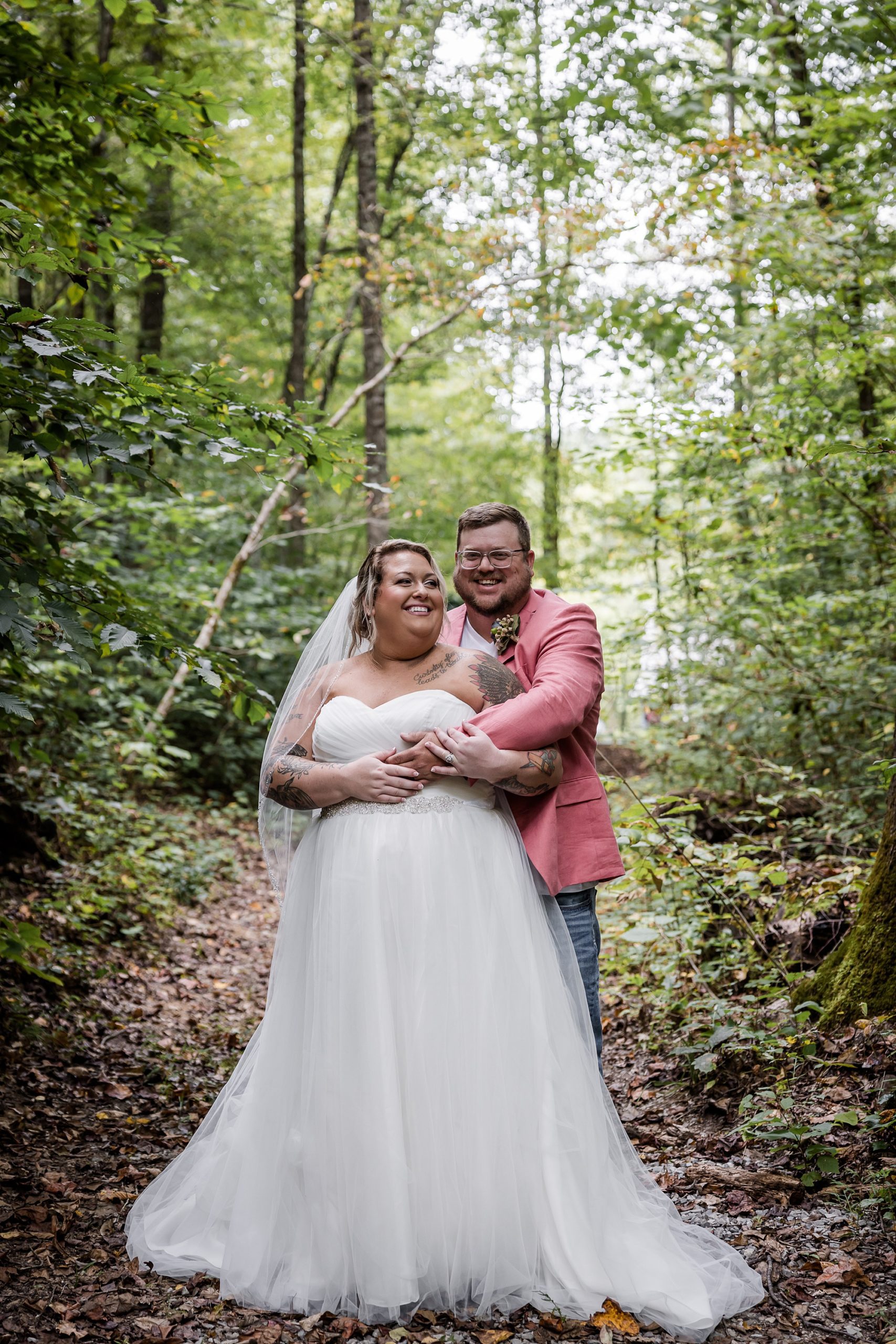 Mini Wedding in the Smokies- Bride and Groom Portrait
