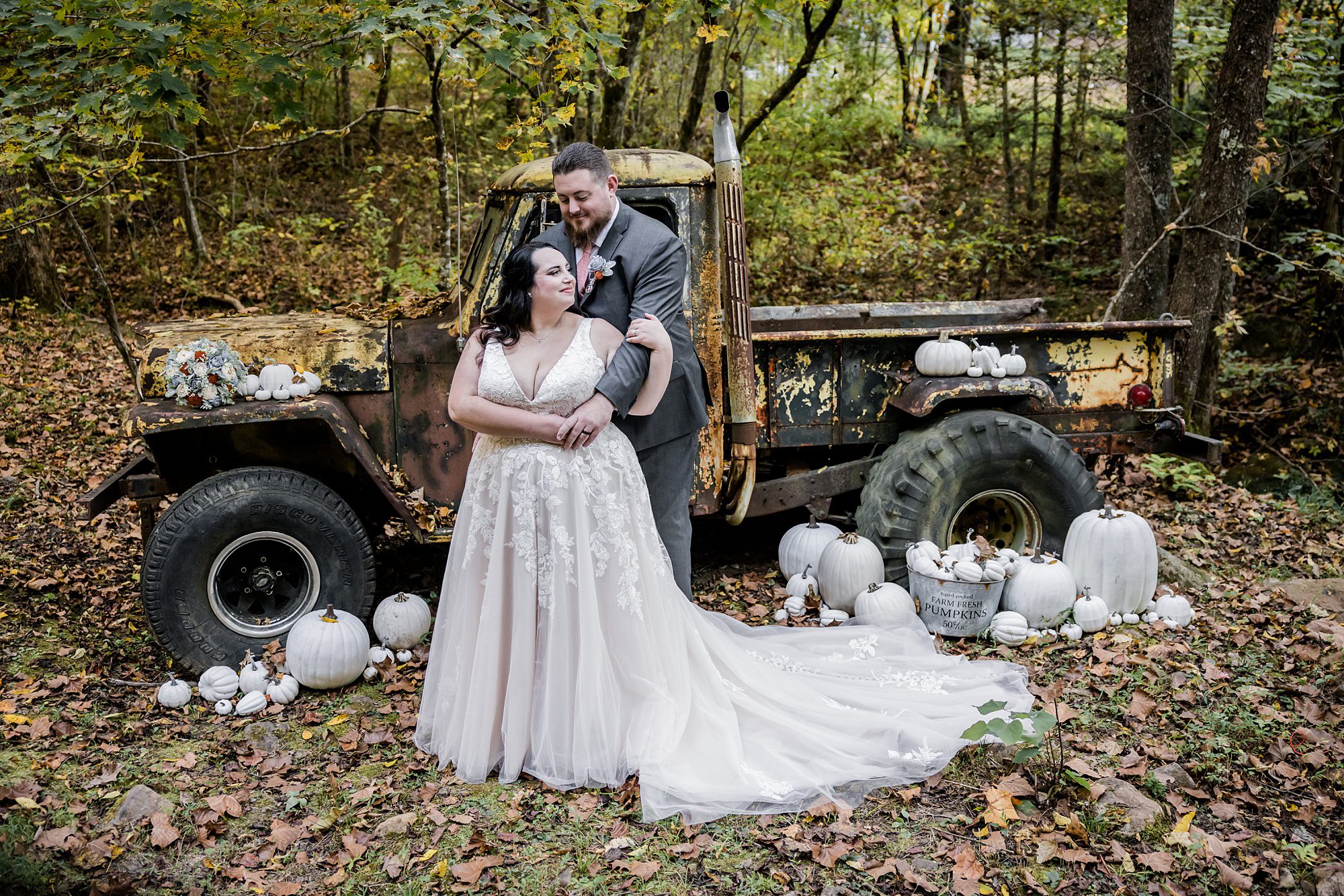 Rustic Bride and Groom Portrait