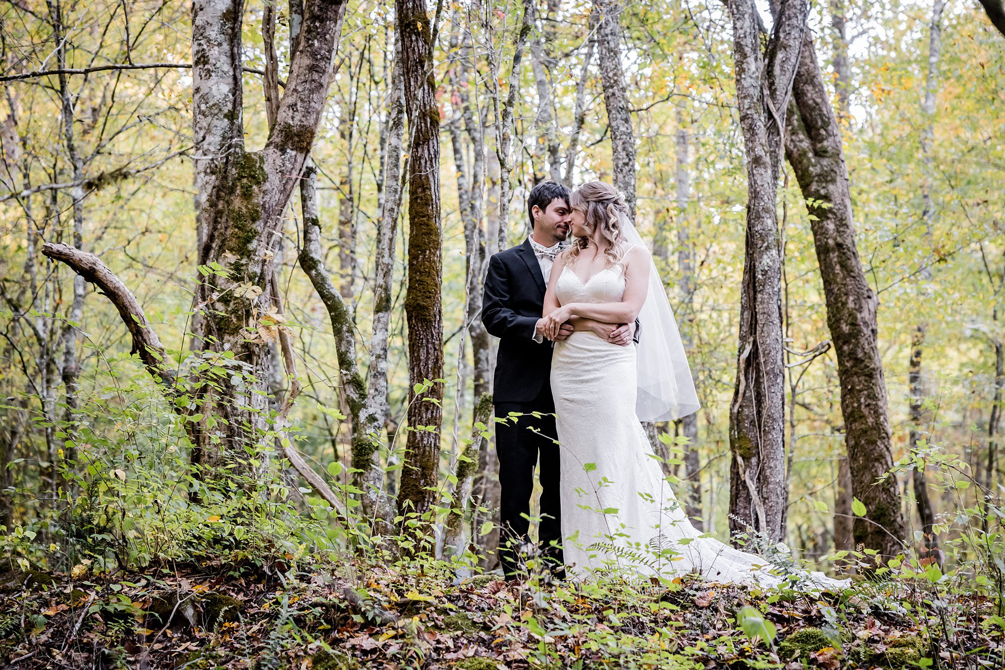Forest Bride and Groom Portrait
