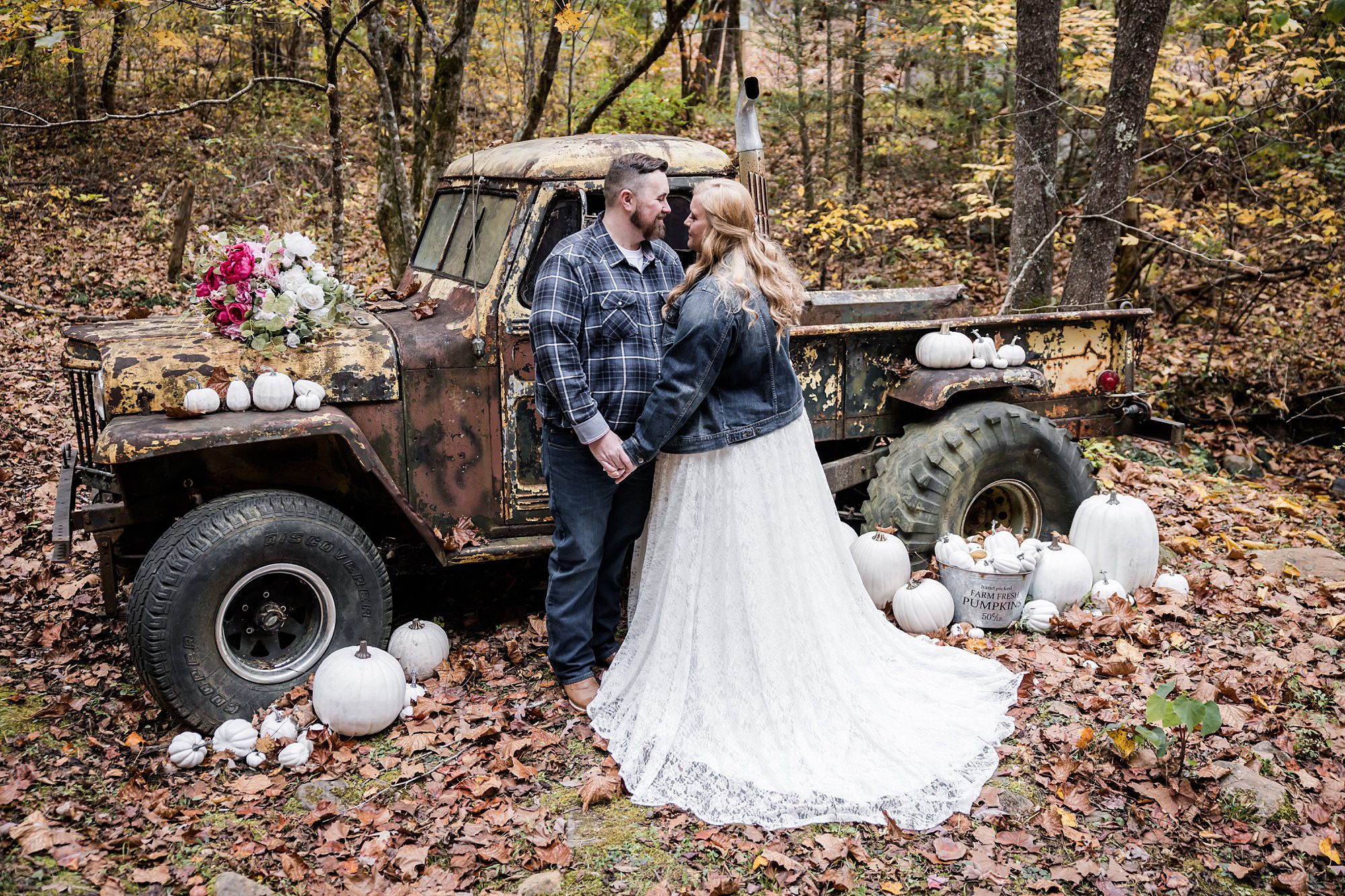 Rustic Bride and Groom Portrait