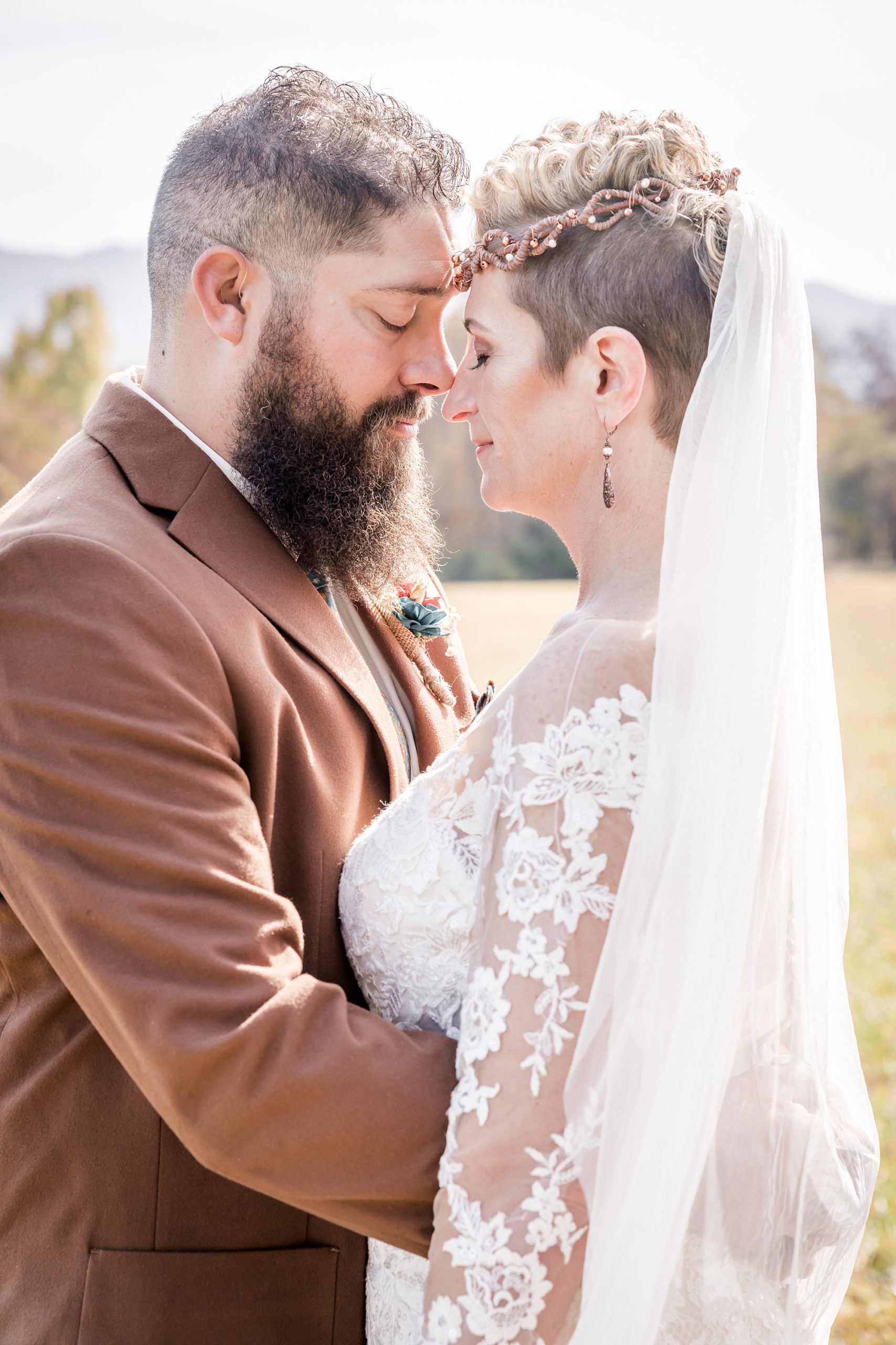 Field Bride and Groom Portrait