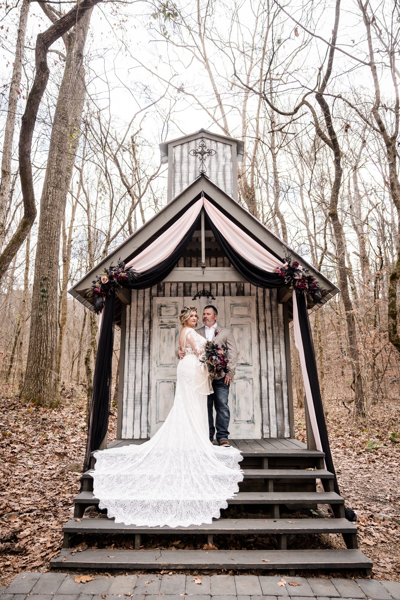 Forest Bride and Groom Portrait