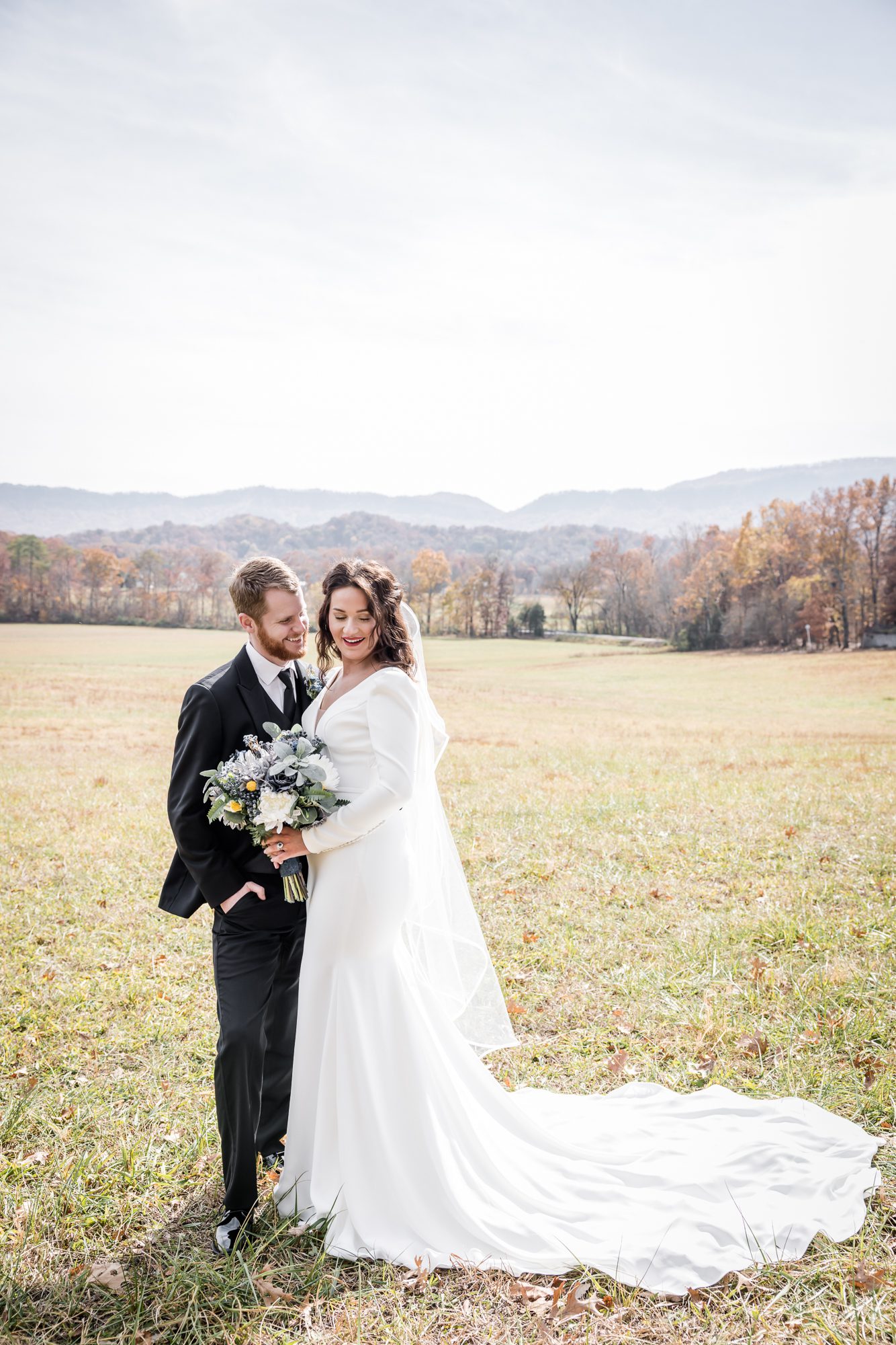 Field Bride and Groom Portrait