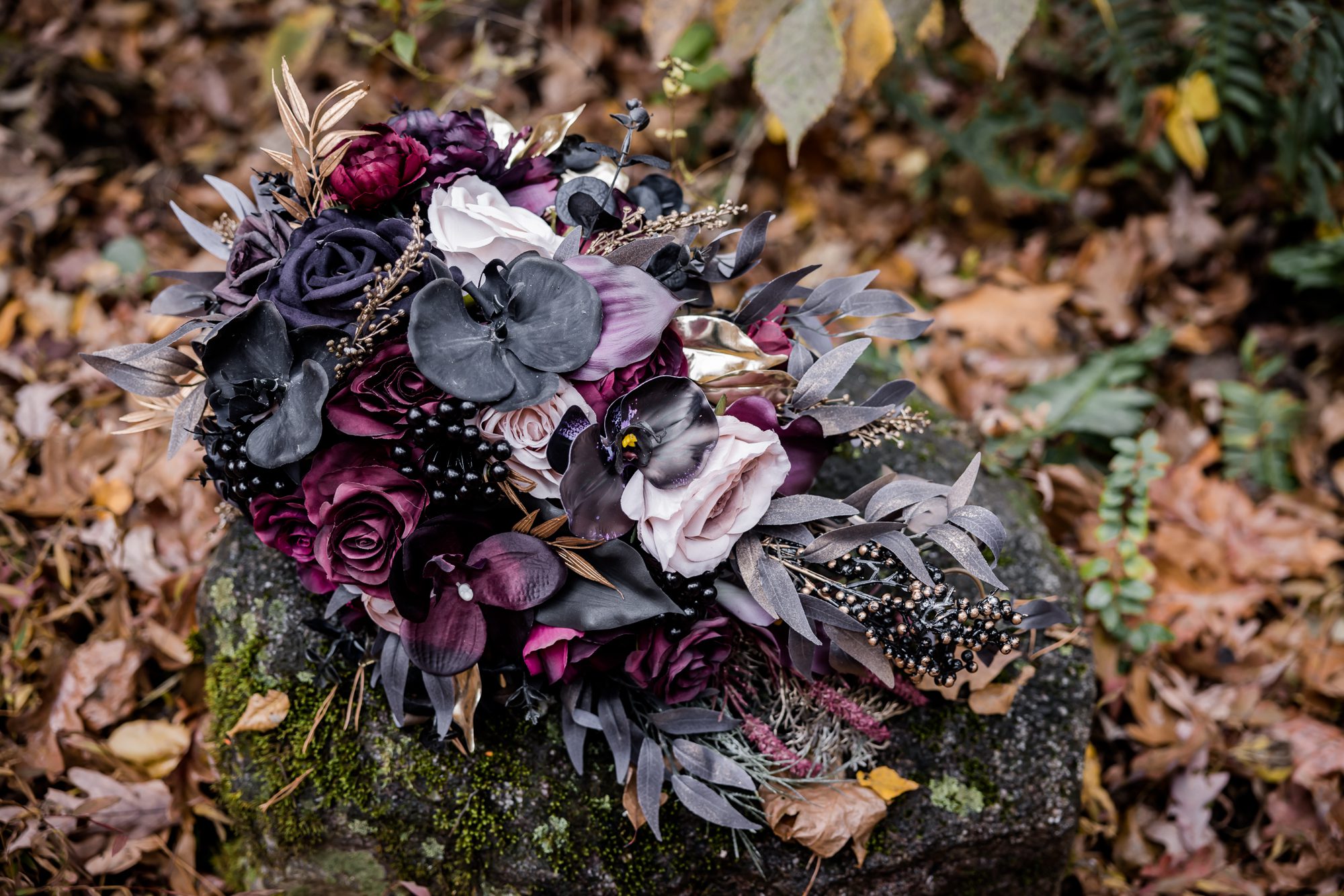 Deep and Moody Wedding Bouquet