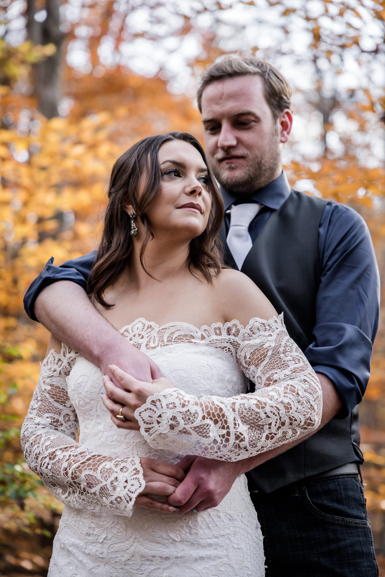Forest Bride and Groom Portrait
