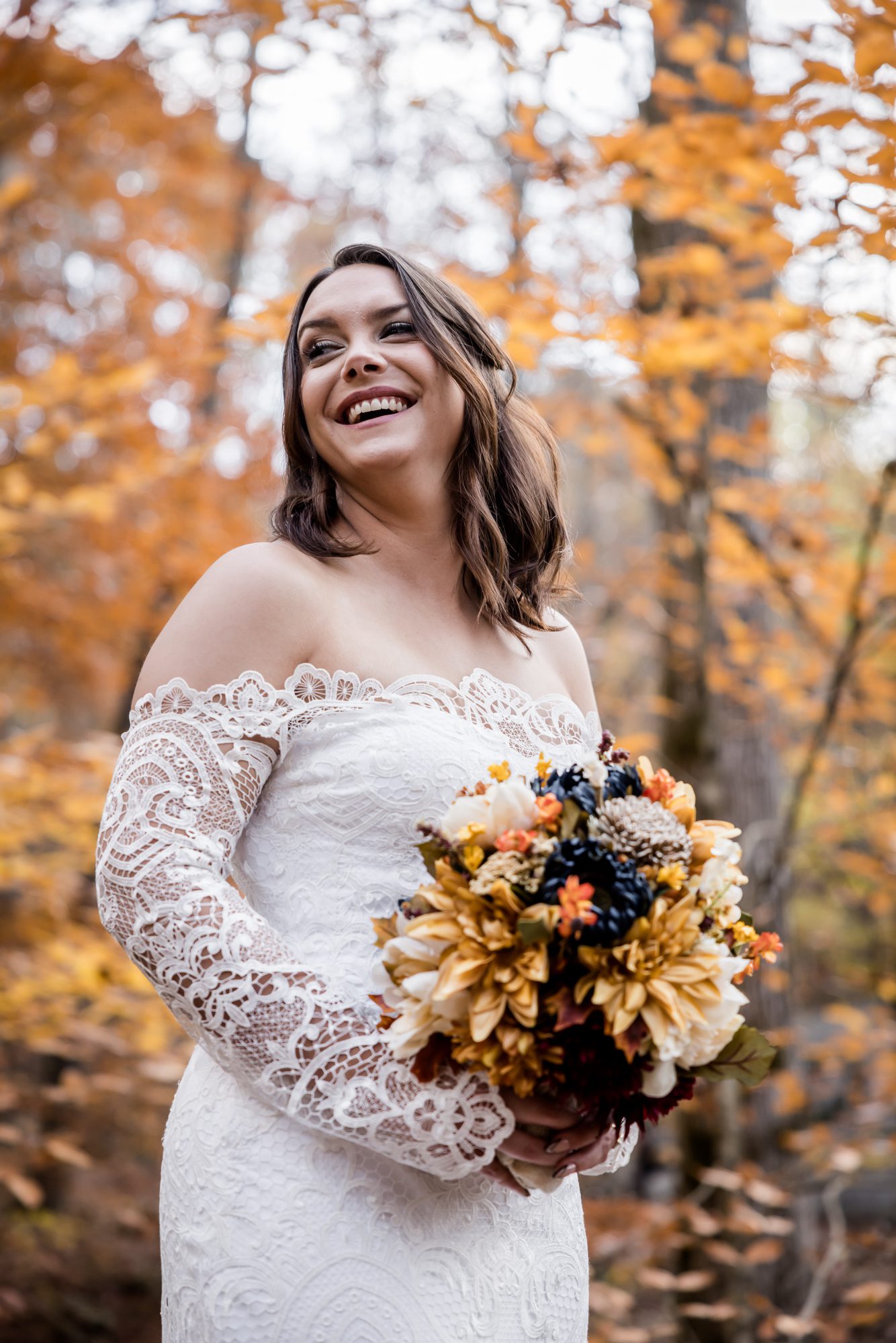 Fall outdoor Bride Portrait