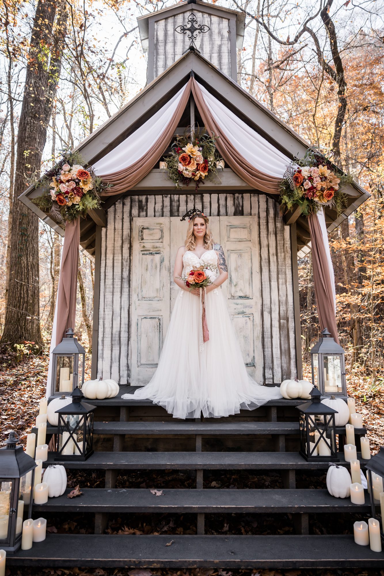 Woodsy Fall Bride Portrait