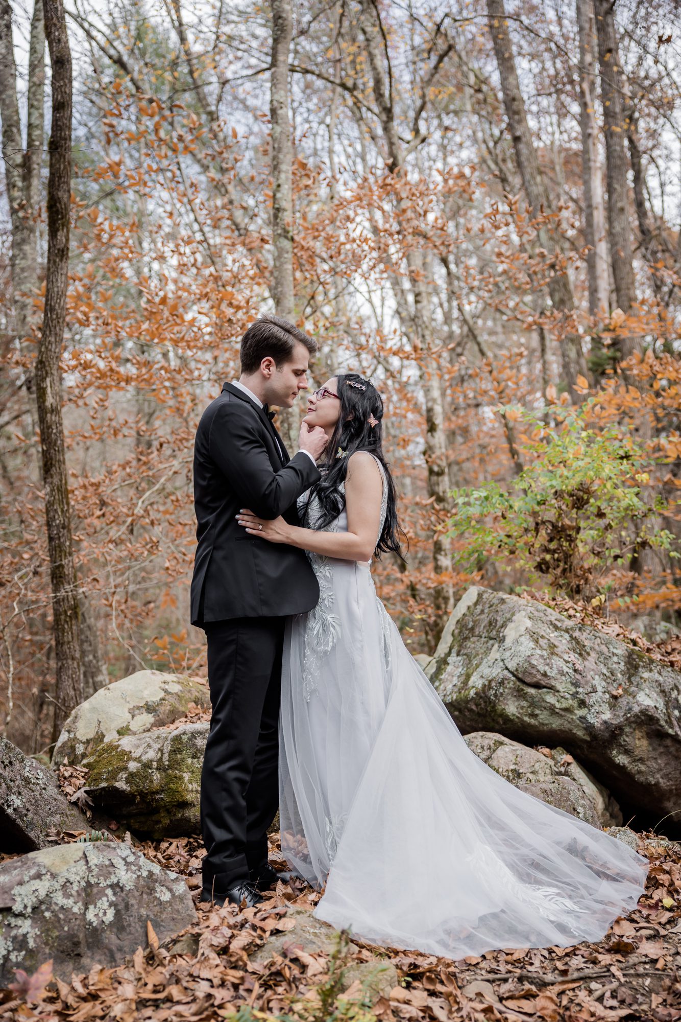 Fall Bride and Groom Portrait