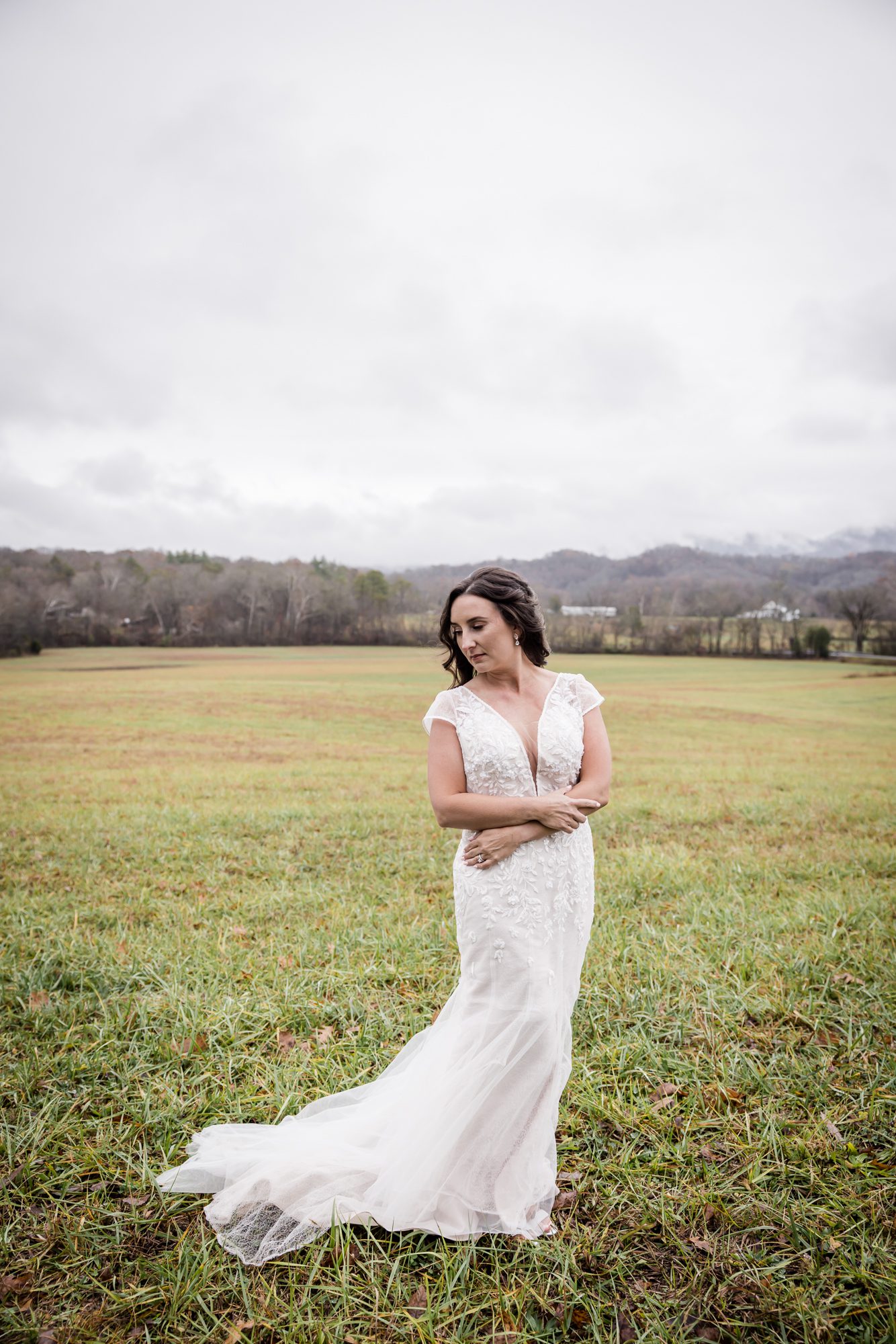 Cloudy Mountain Bride Portrait