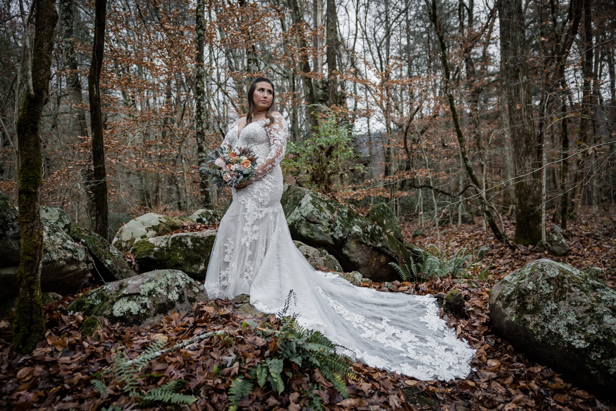 Smoky Mountain Highland Bride Portrait