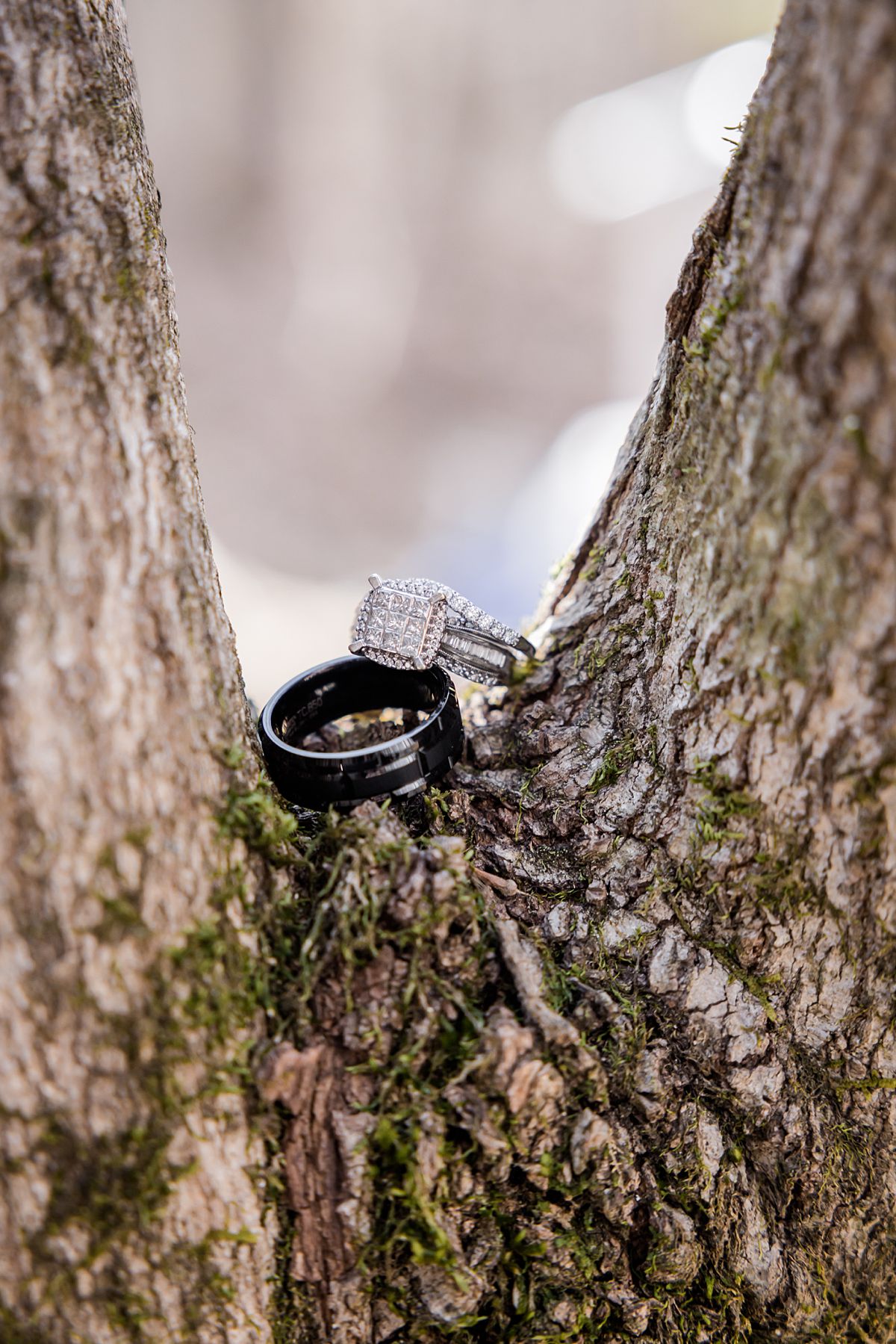 Outdoor Wedding Rings Portrait