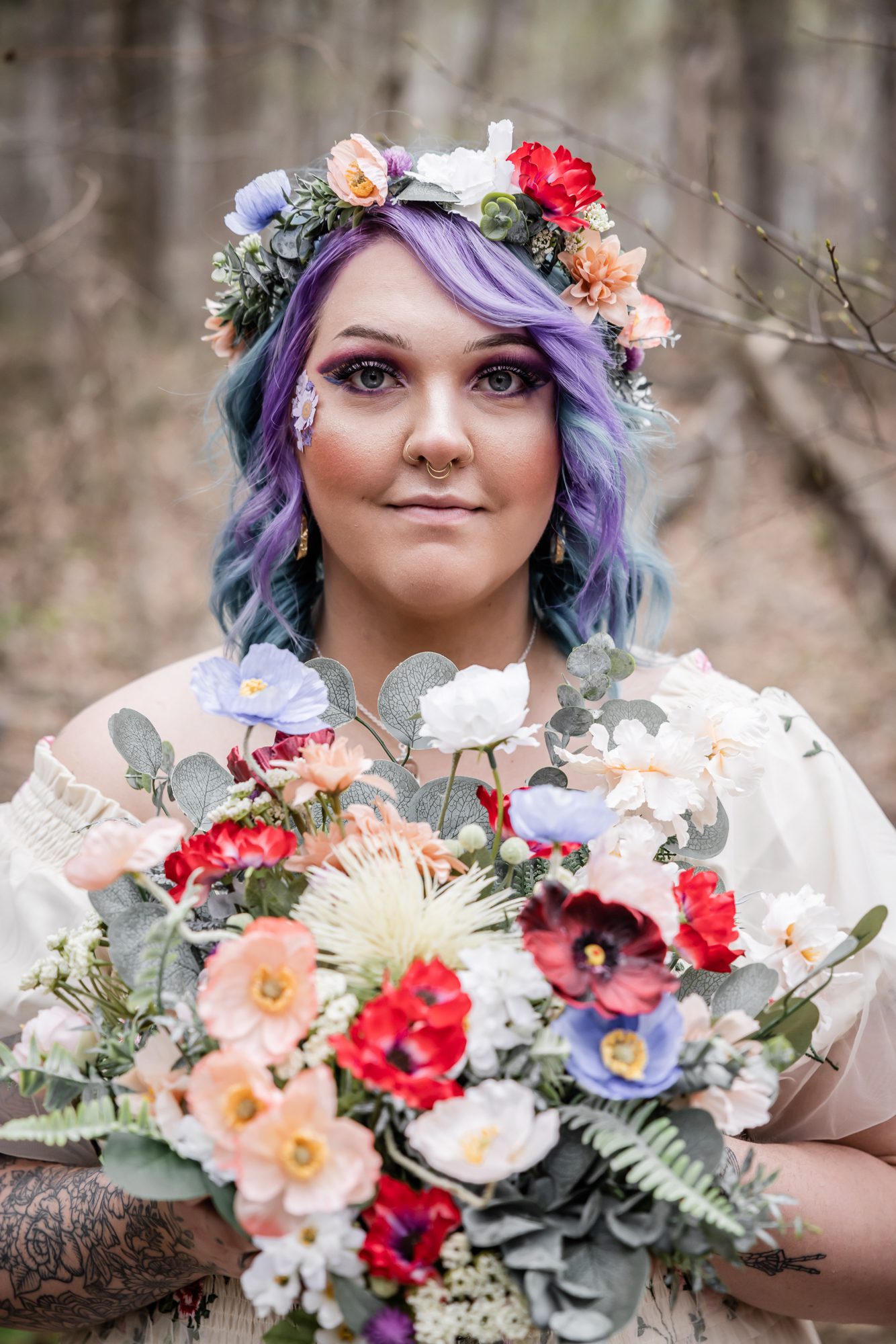 Spring Wildflower Bride Portrait