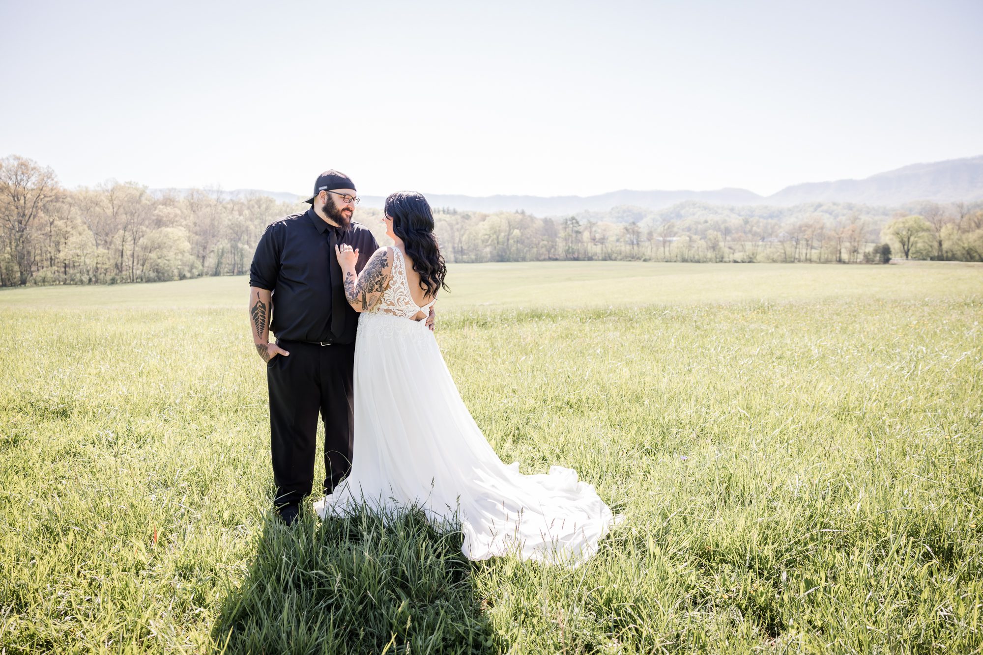 mountain bride and groom portrait