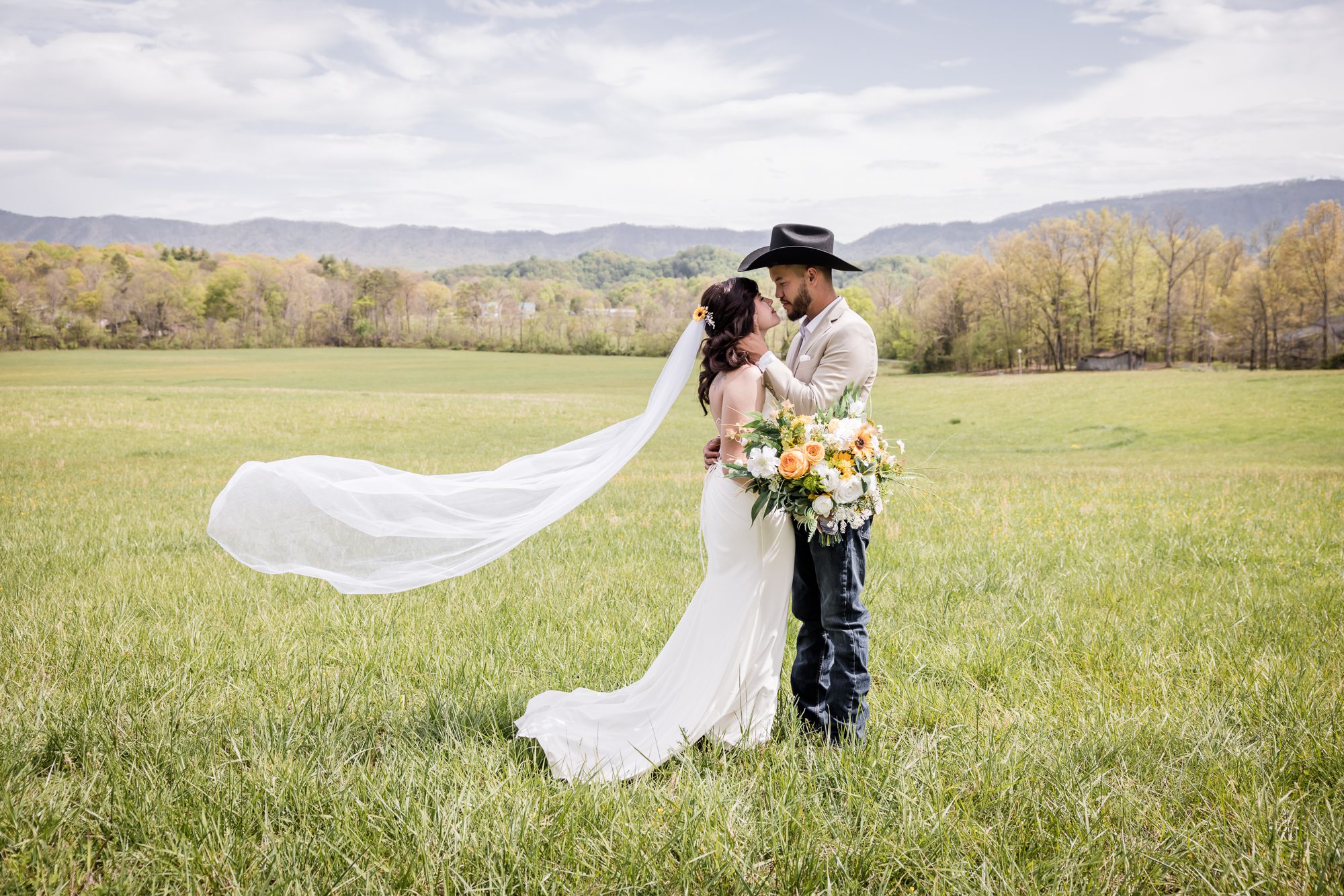 Mountain Bride and Groom Portrait