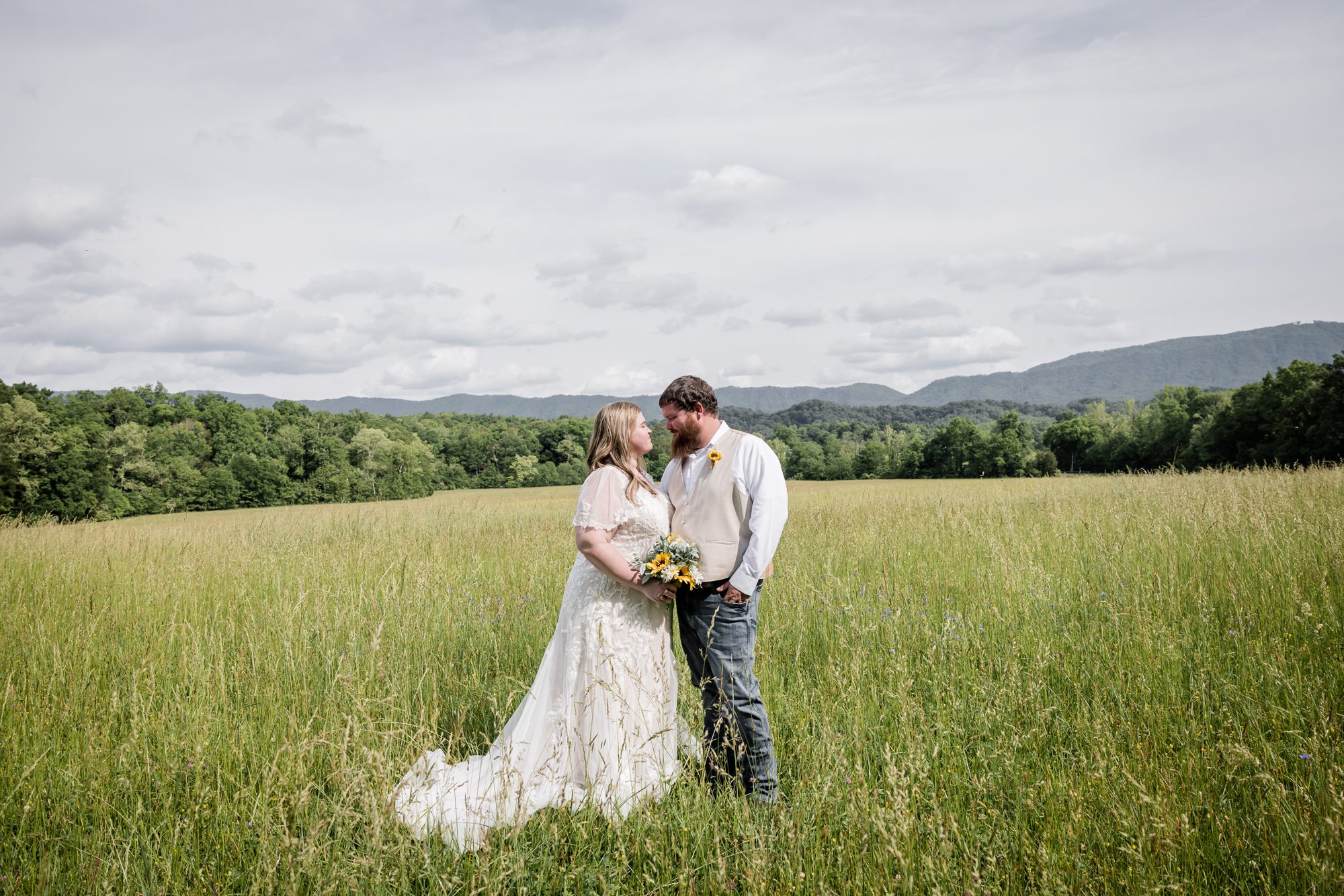 Field Bride and Groom Portrait