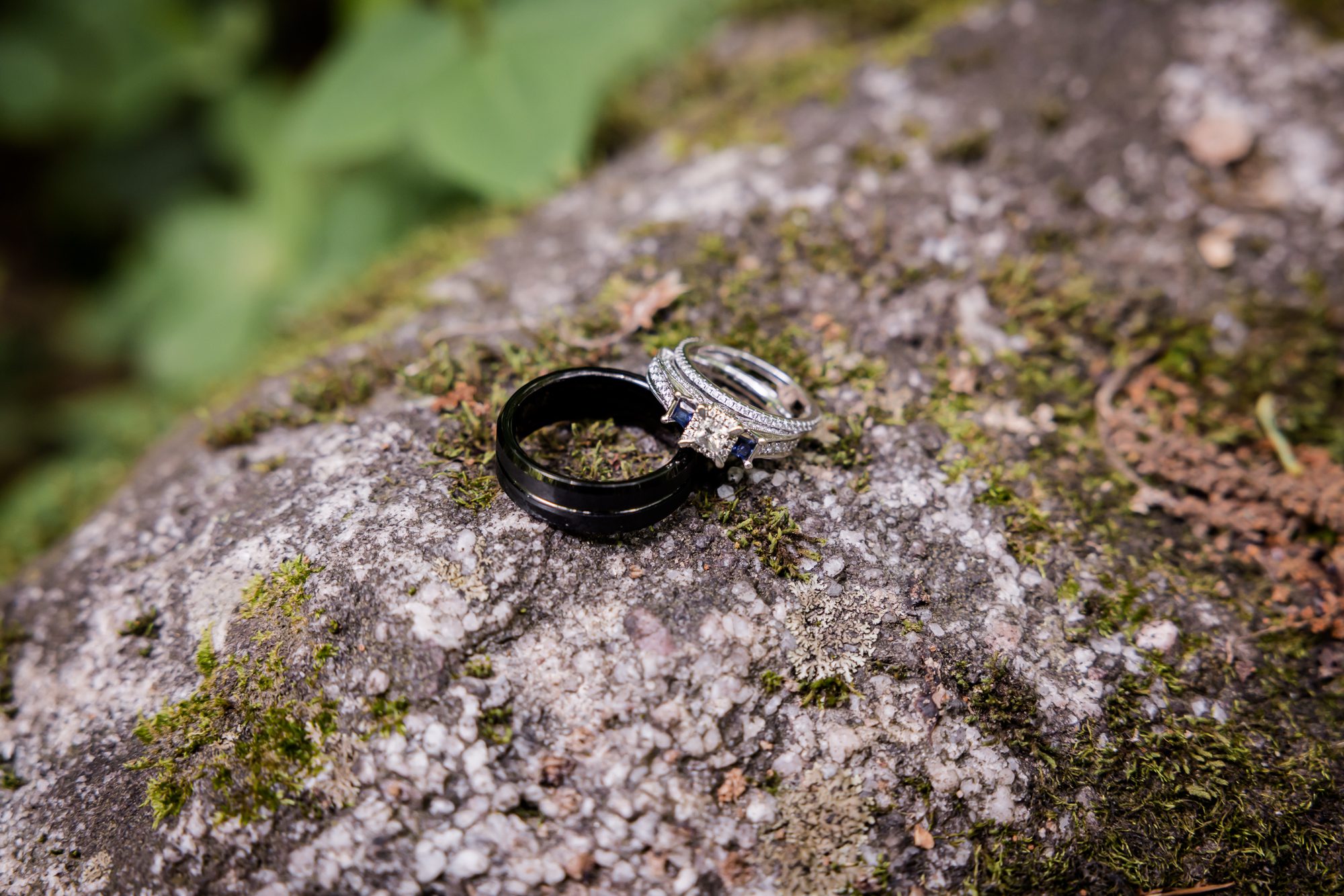 Wedding Rings on Mossy Rock