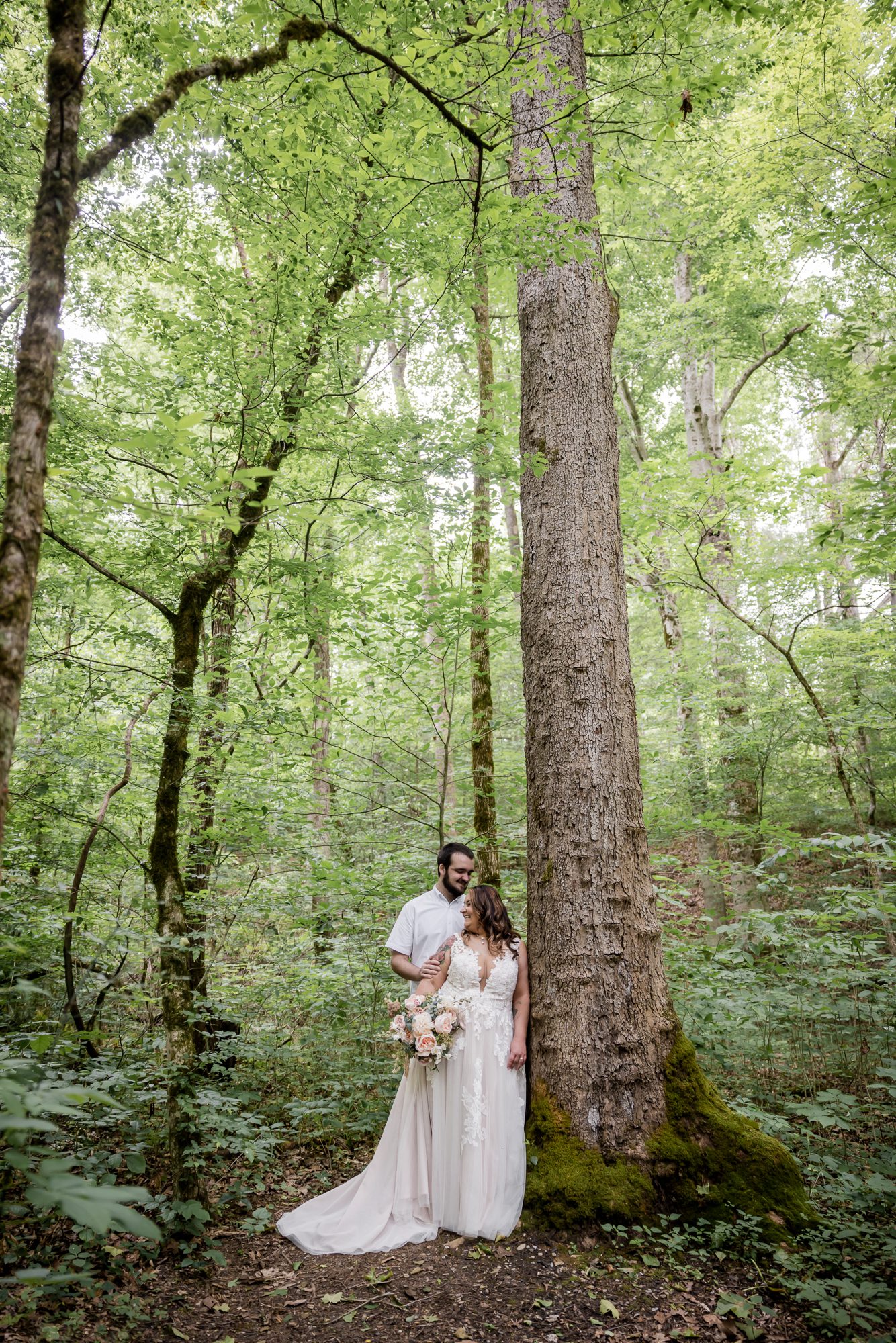 Forest Bride and Groom Portrait