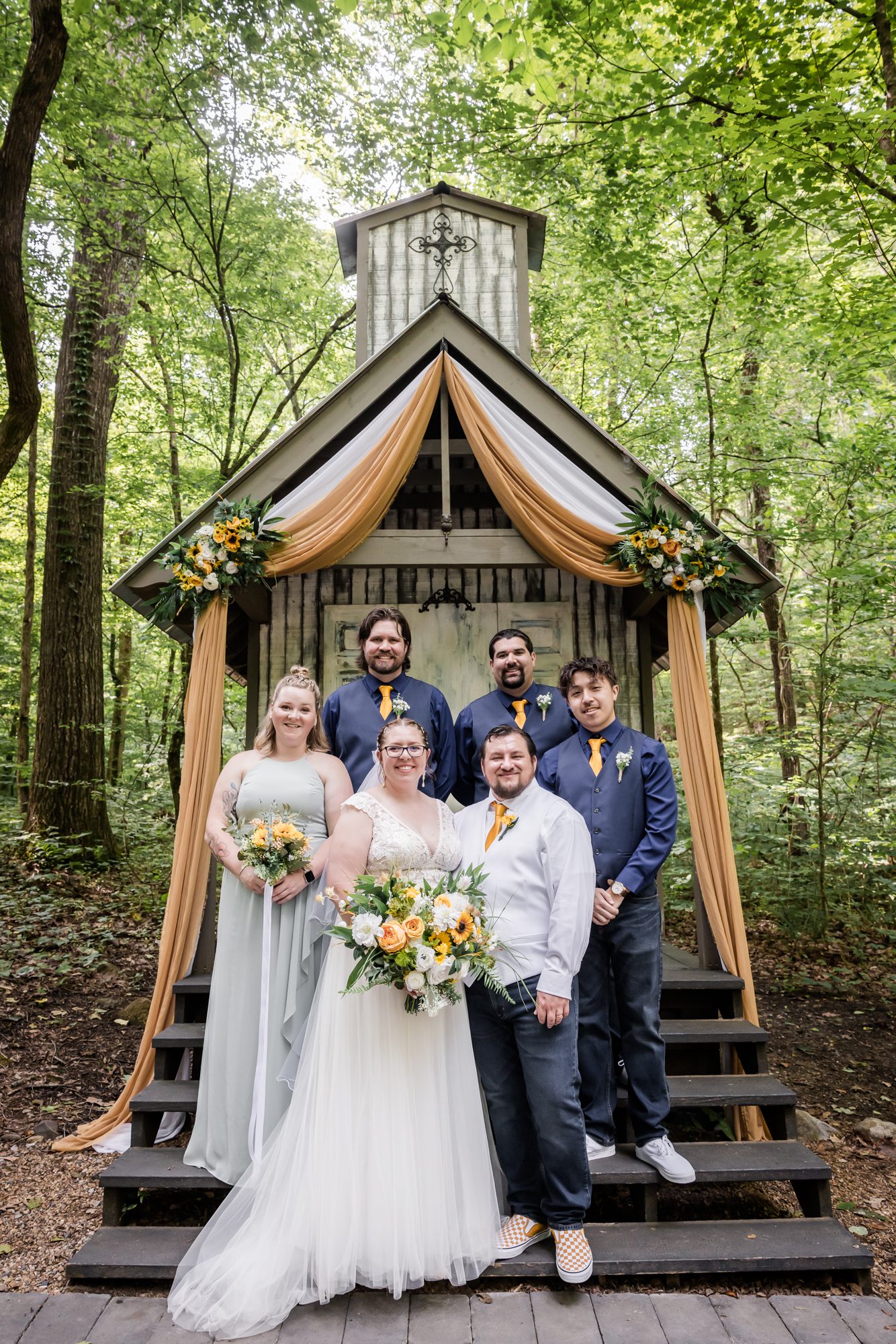 Forest bridal party