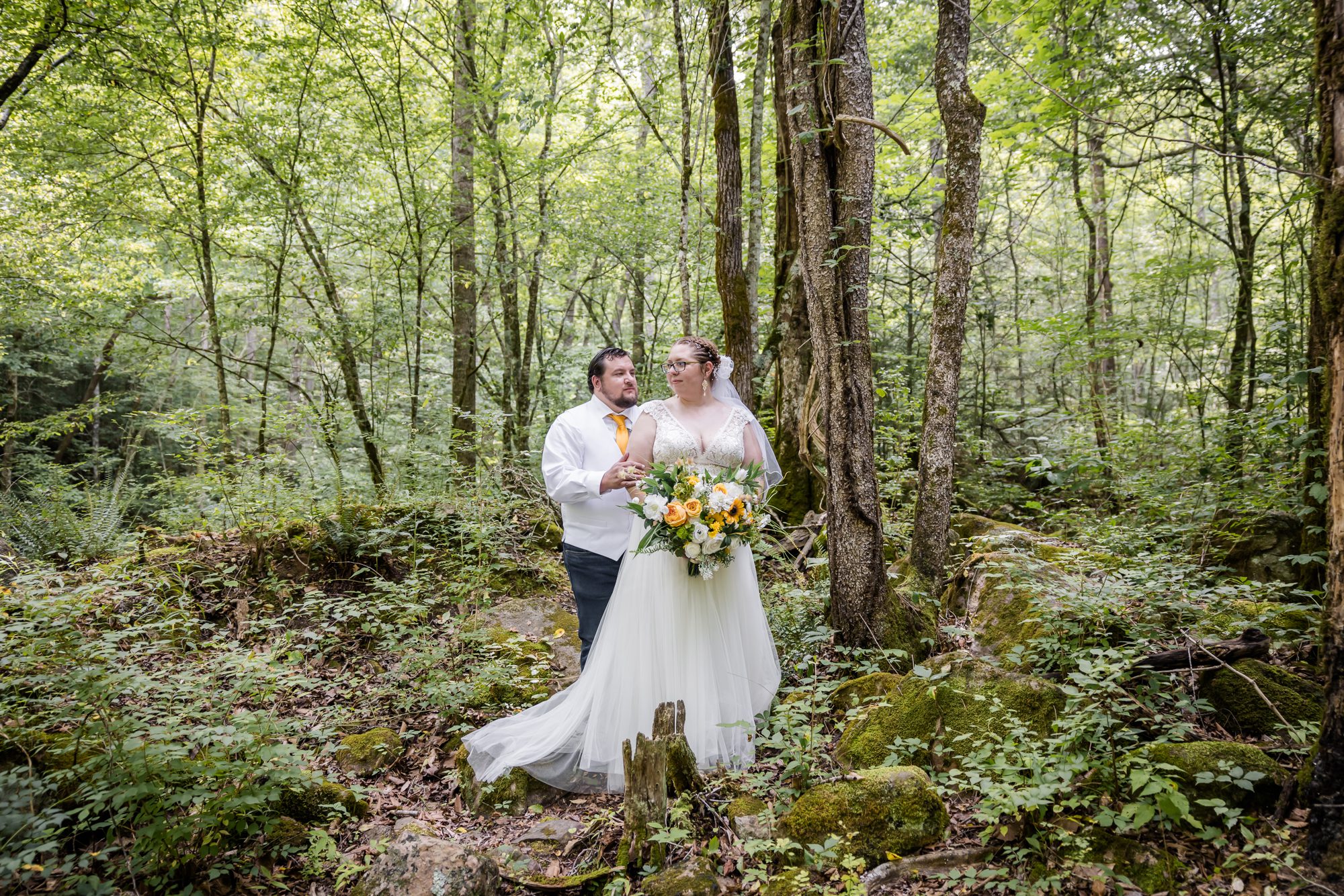 Forest bride and Groom Portrait