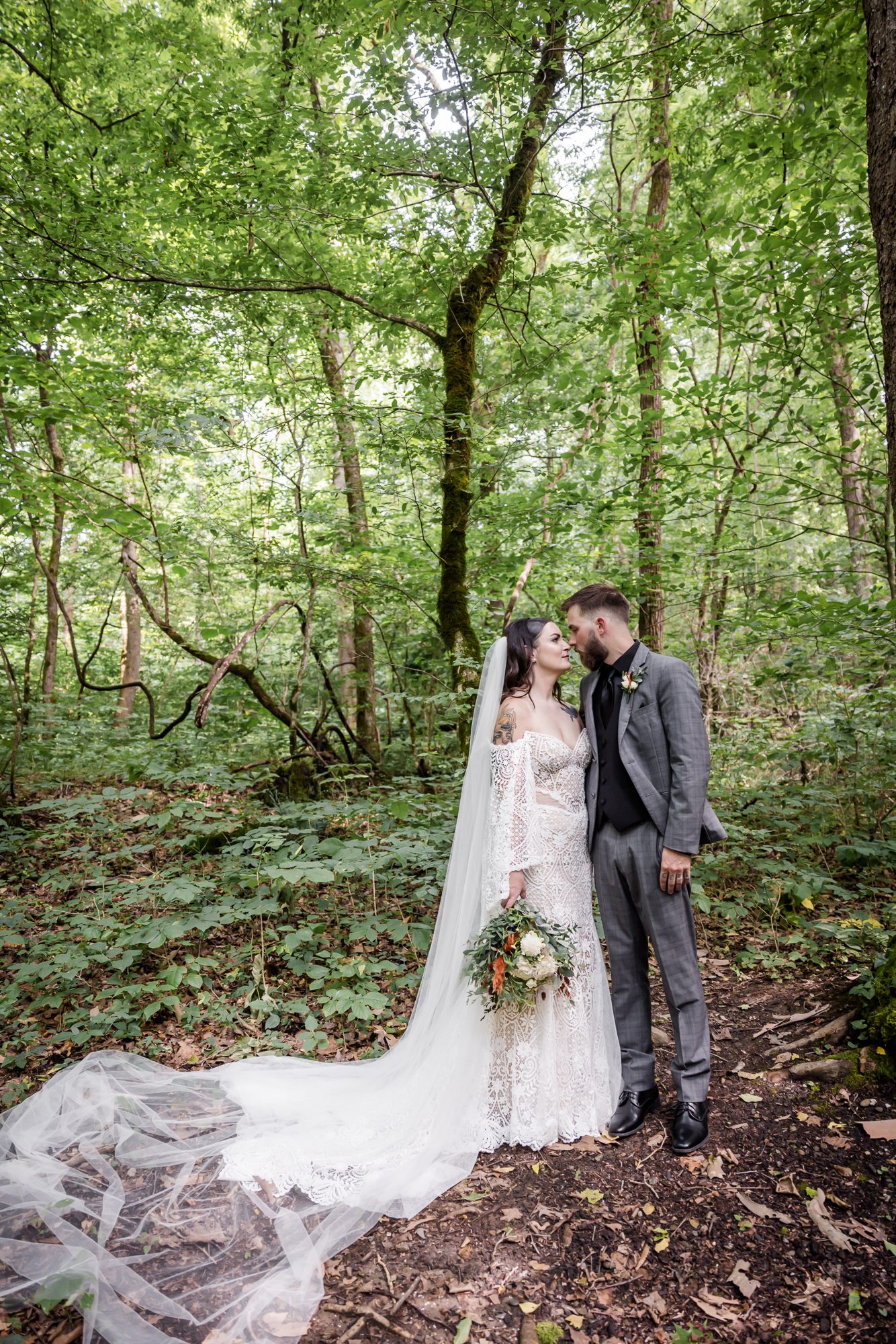 Forest Bride and Groom Portrait