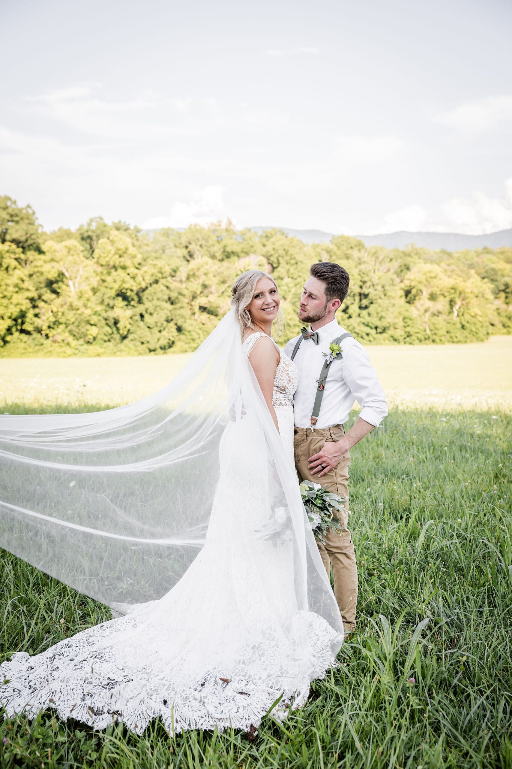 Field Bride and Groom Portrait