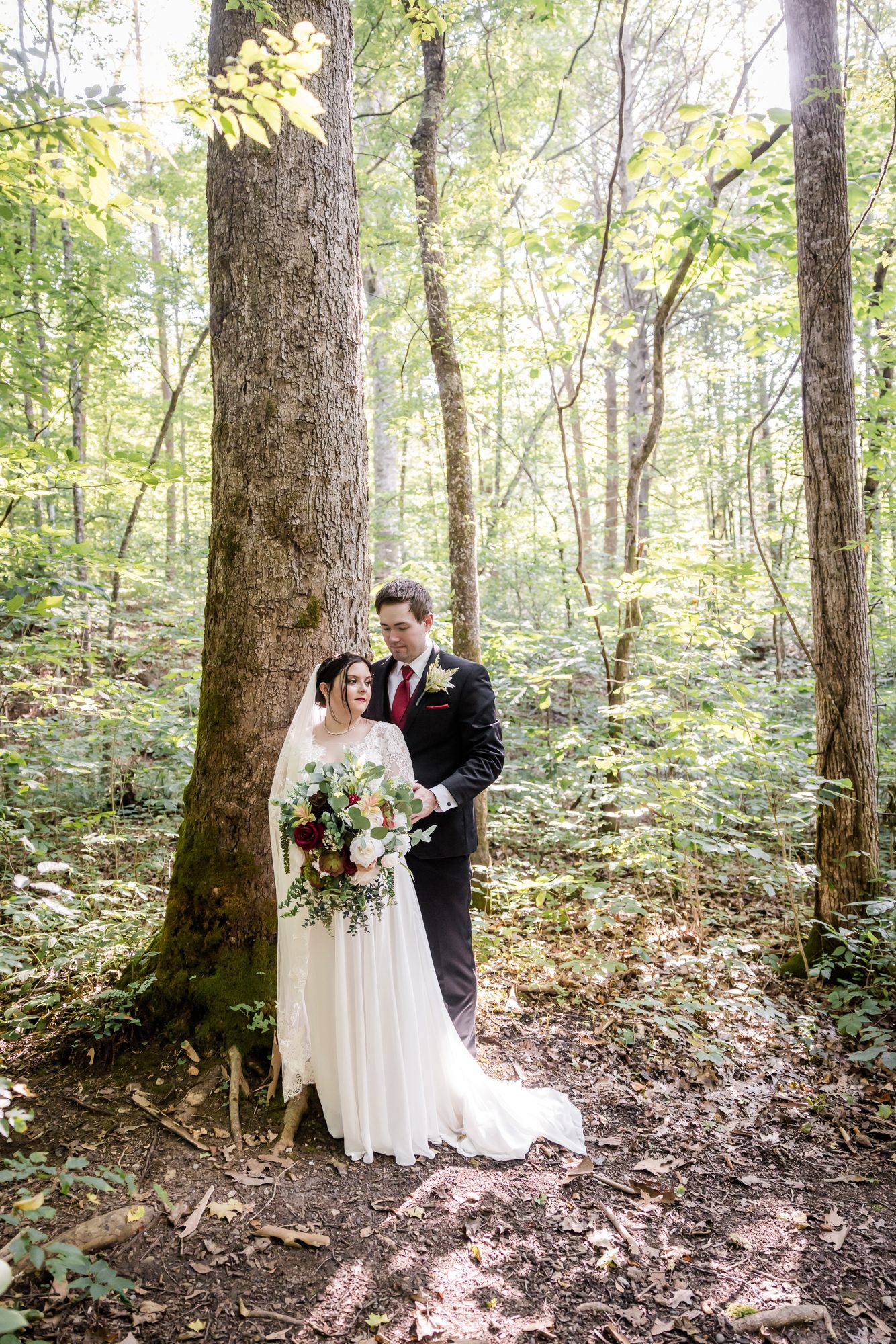 Forest Bride and Groom Portrait