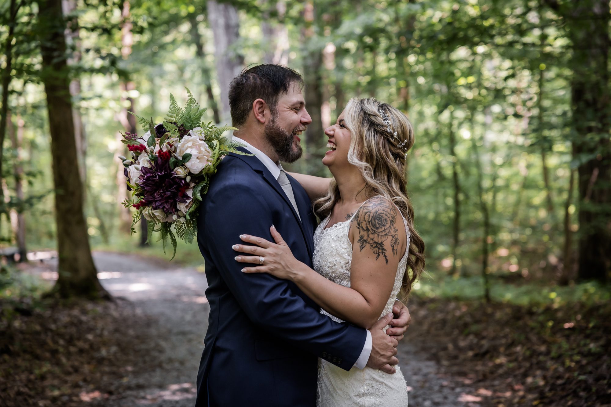 Forest Bride and Groom Portrait