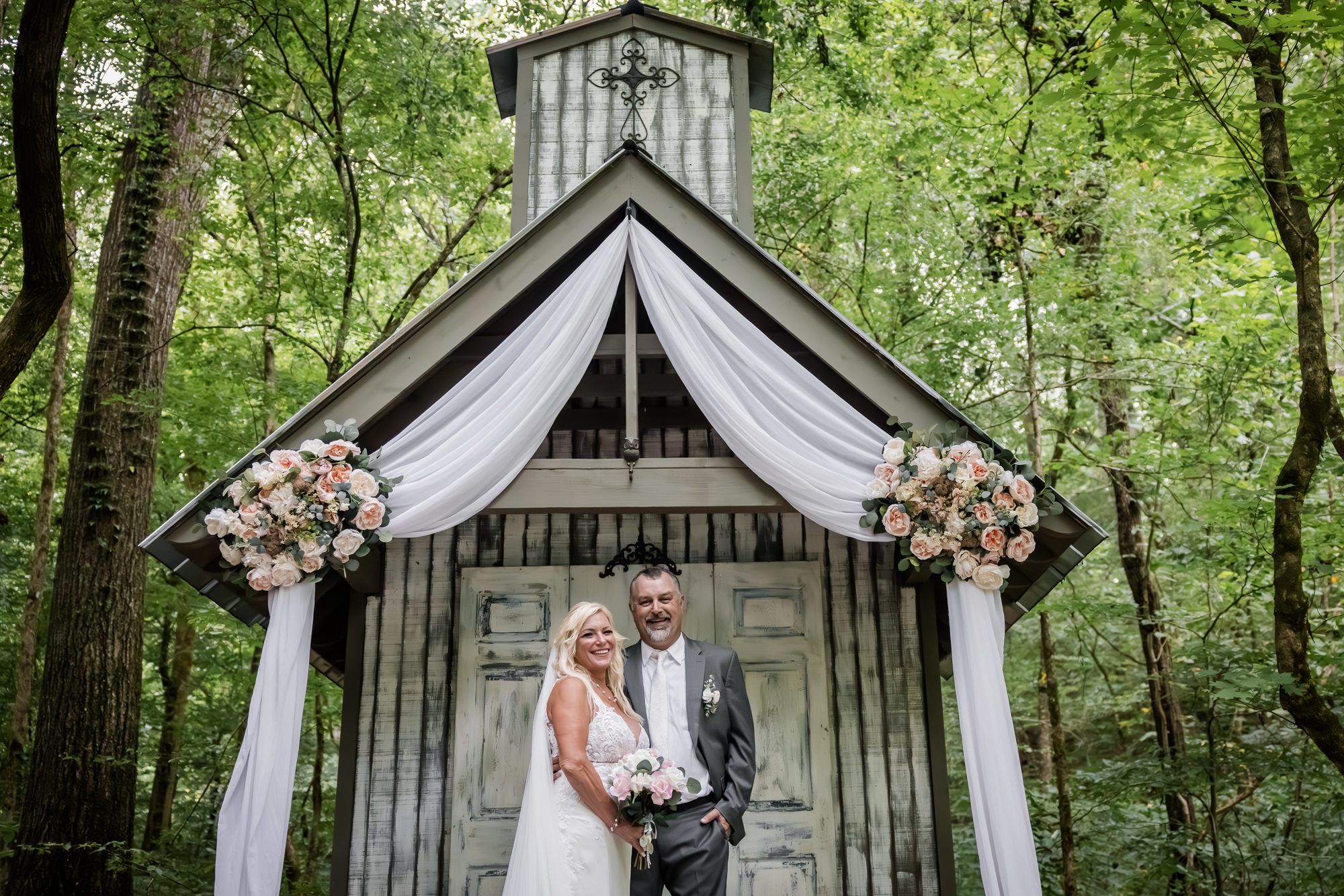Forest bride and groom Portrait