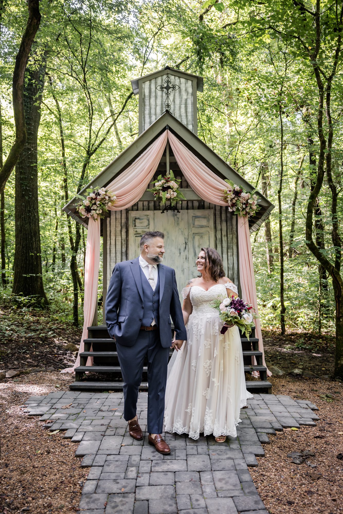 Forest Bride and Groom Portrait