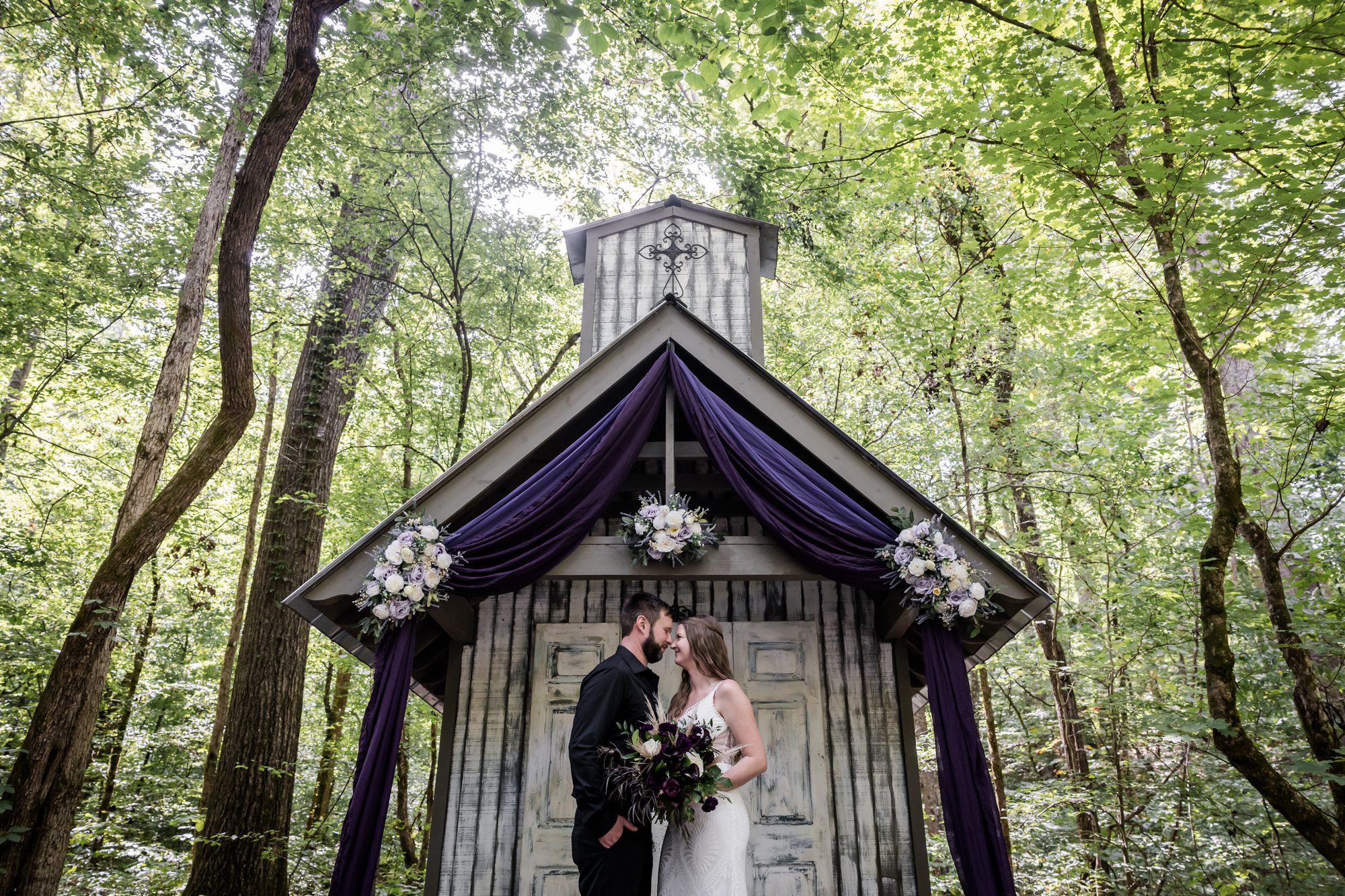 Forest Bride and Groom Portrait