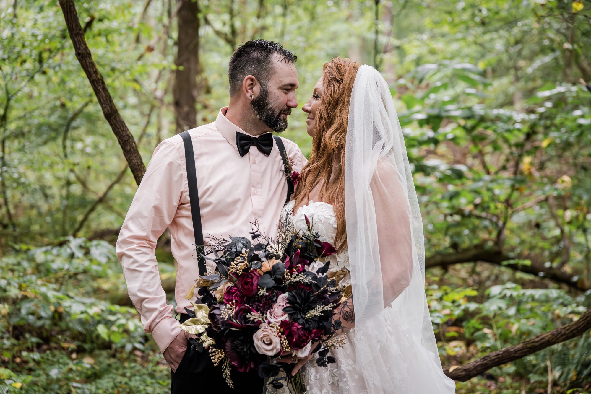Forest Bride and Groom Portrait