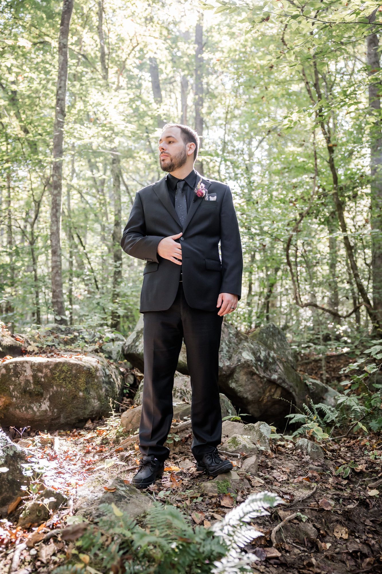Forest groom portrait