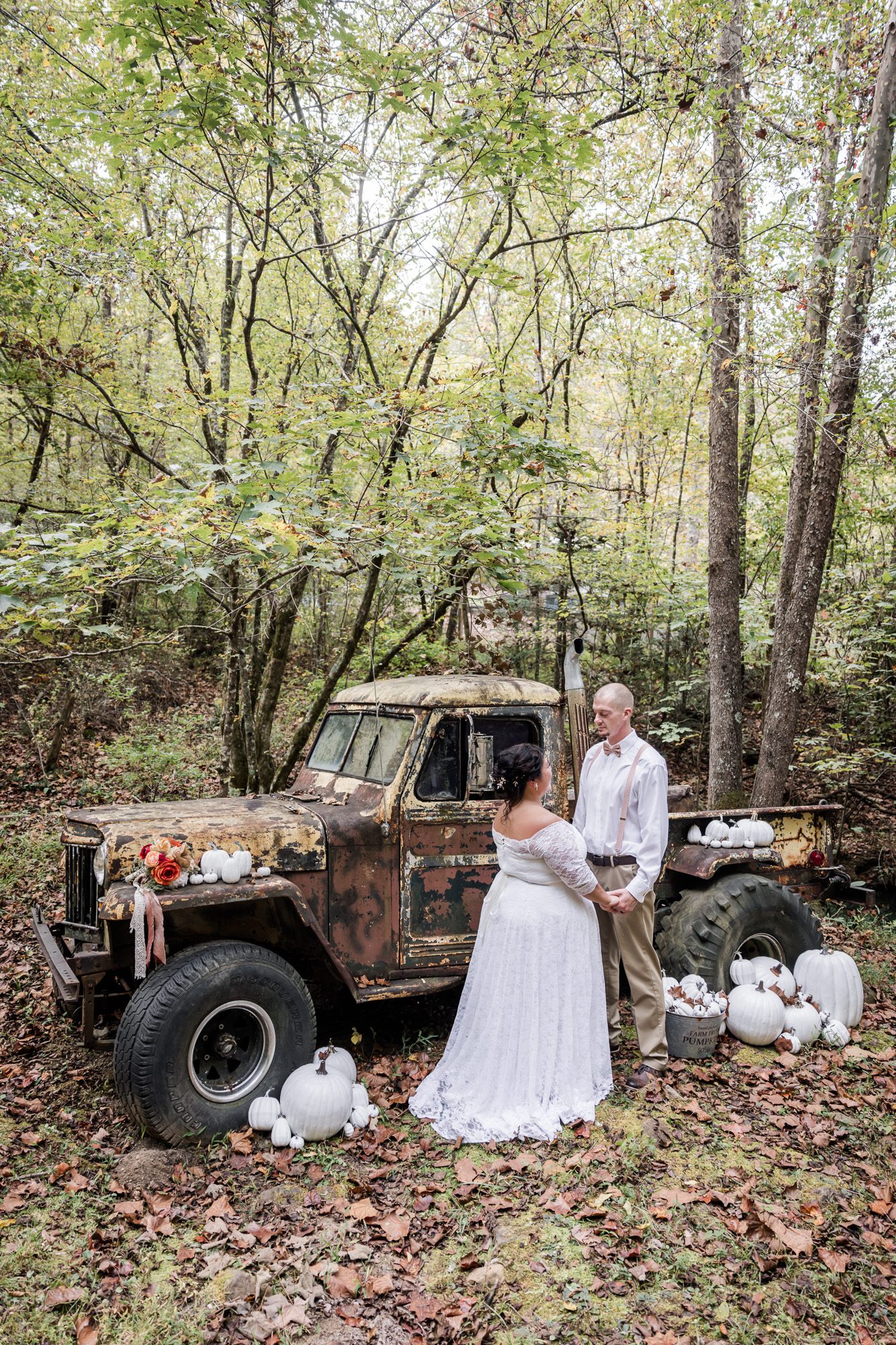 rustic bride and groom portrait
