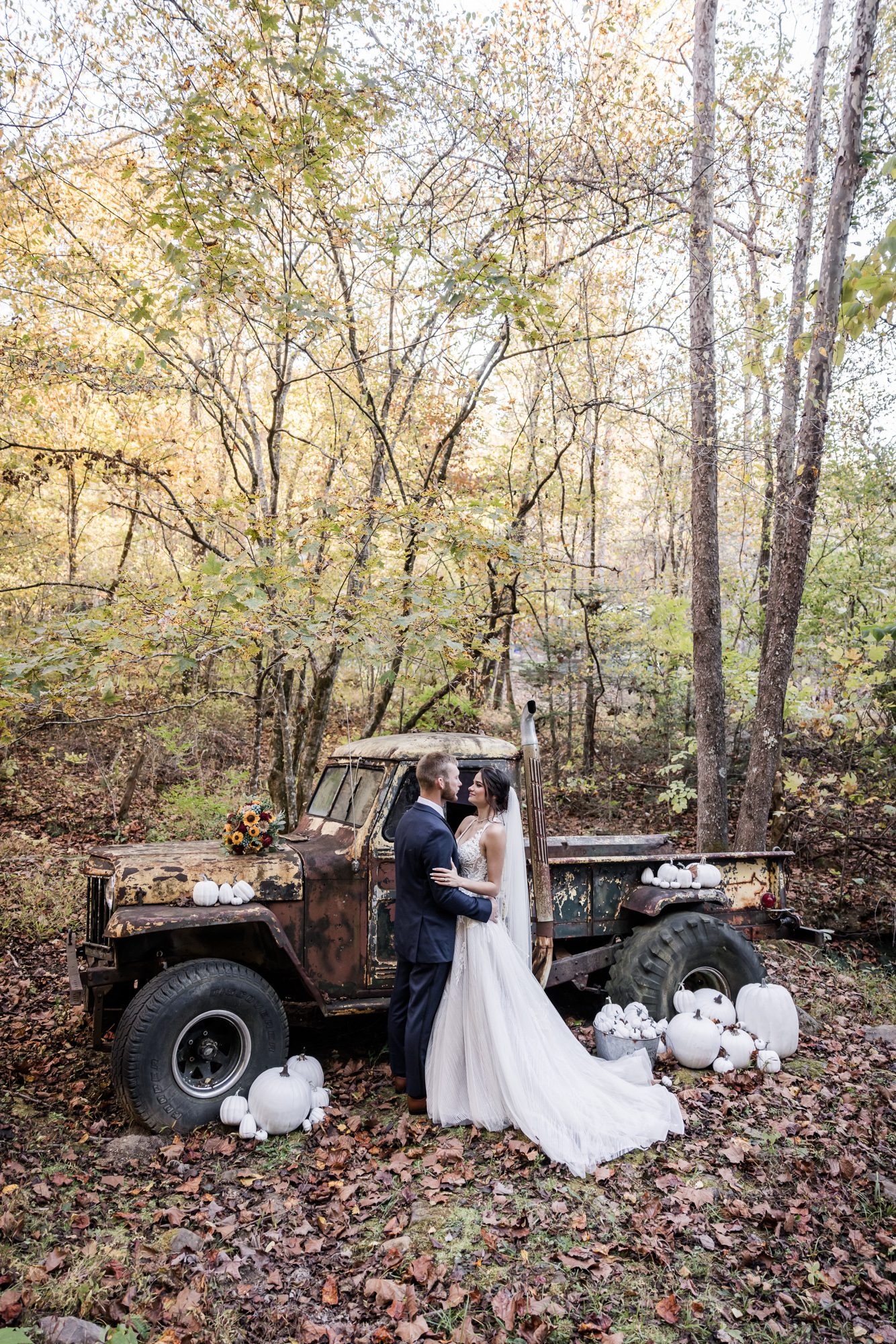 Rustic Bride and groom portrait